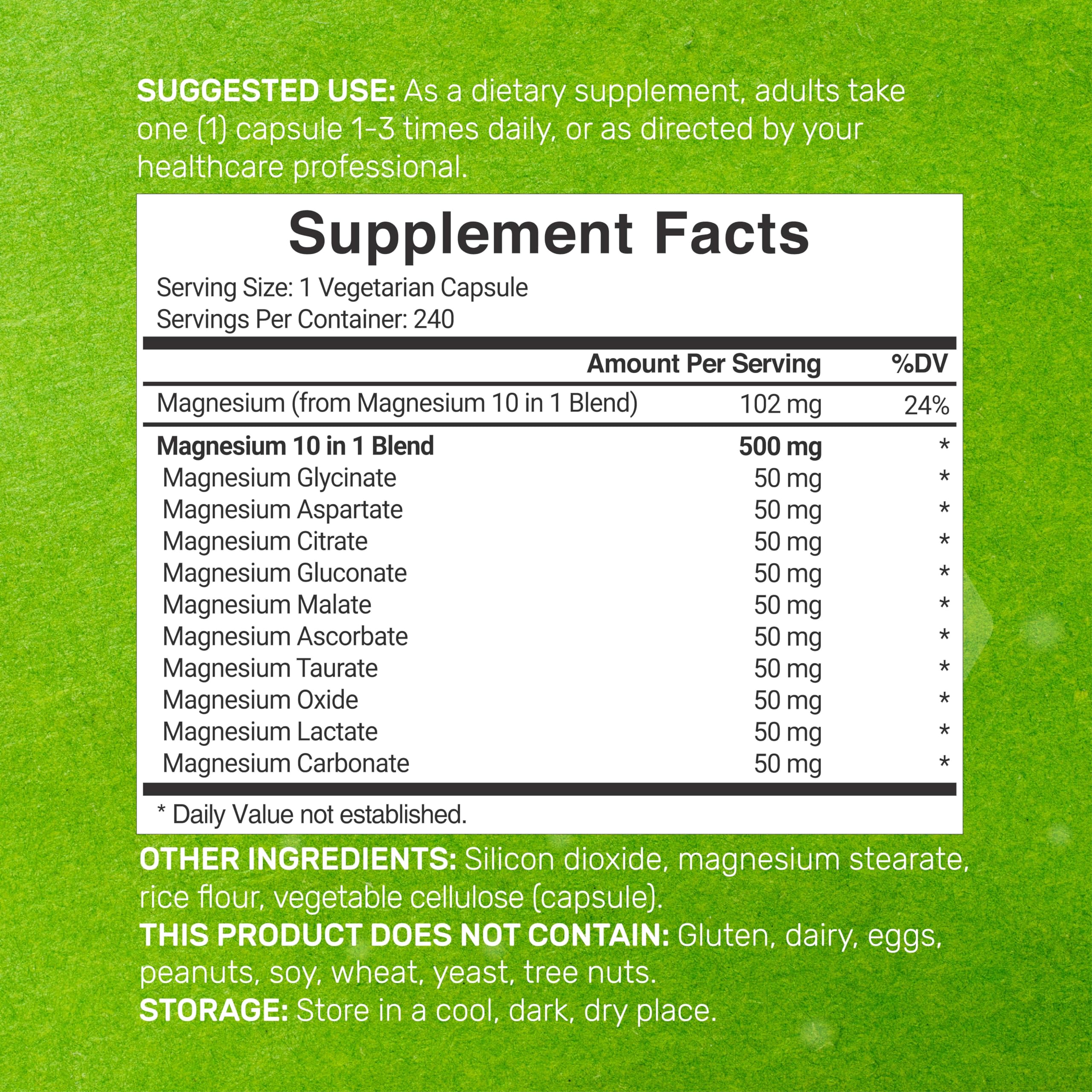 Magnesium Complex 500mg Chelated Supplement


