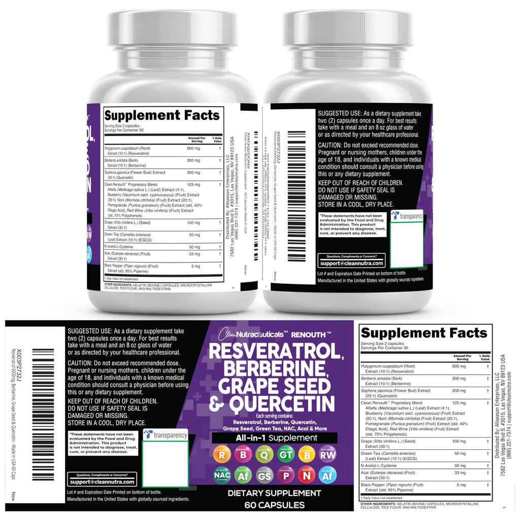 Clean Nutra Resveratrol & Berberine Polyphenol Supplement

