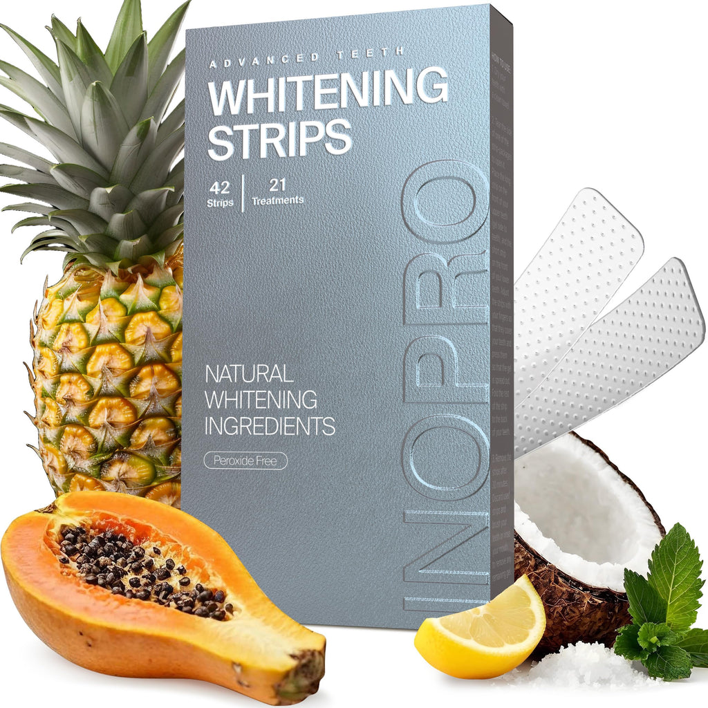 InoPro Natural Teeth Whitening Strips for Sensitive Teeth - Peroxide-Free