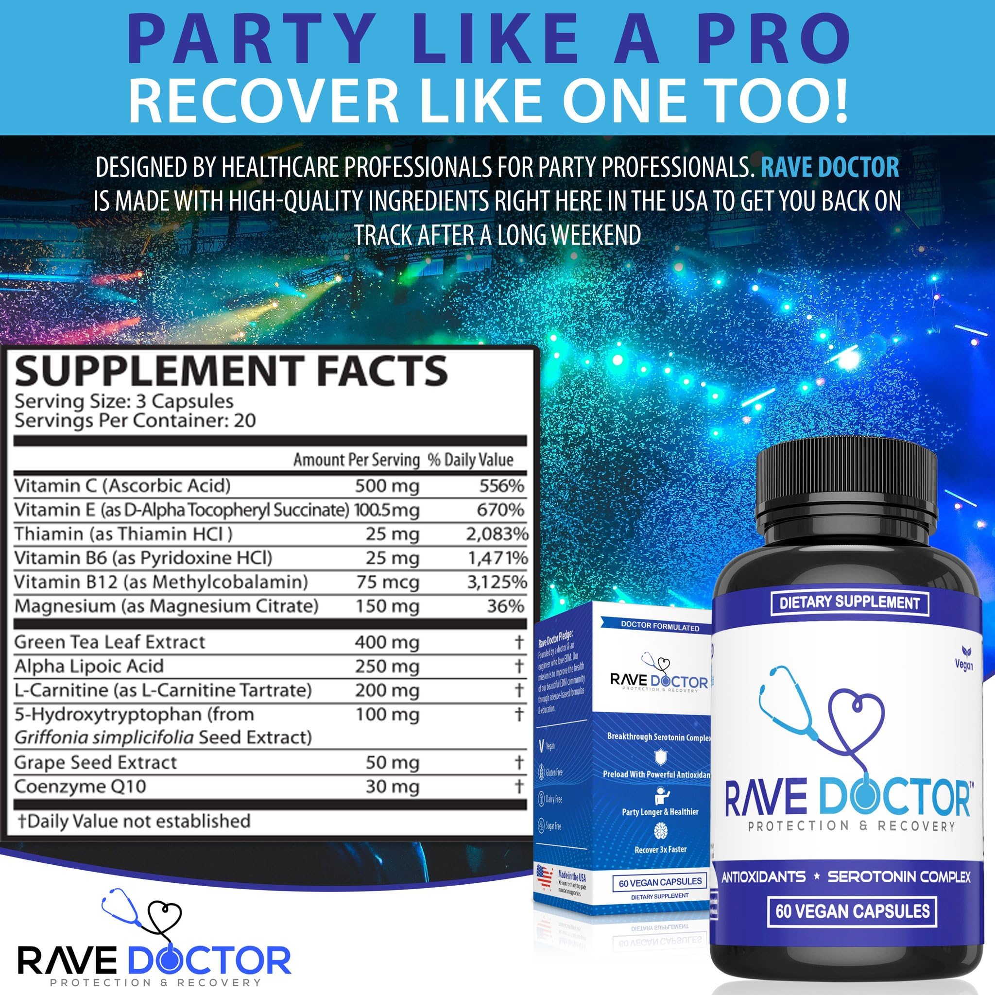 Rave Doctor Festival Wellness Supplement for Immune & Mood

