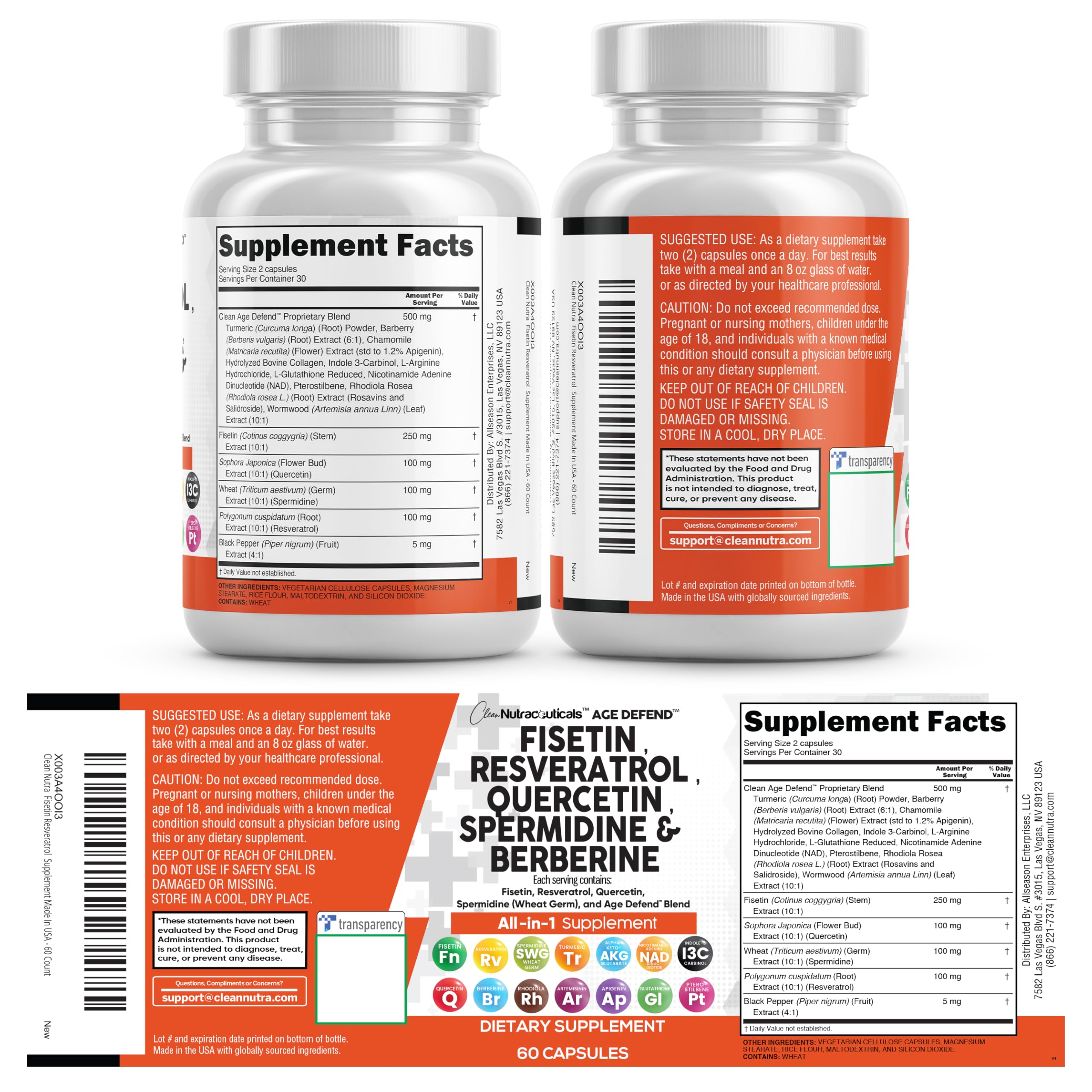 Clean Nutra Longevity Capsules | Cellular Health

