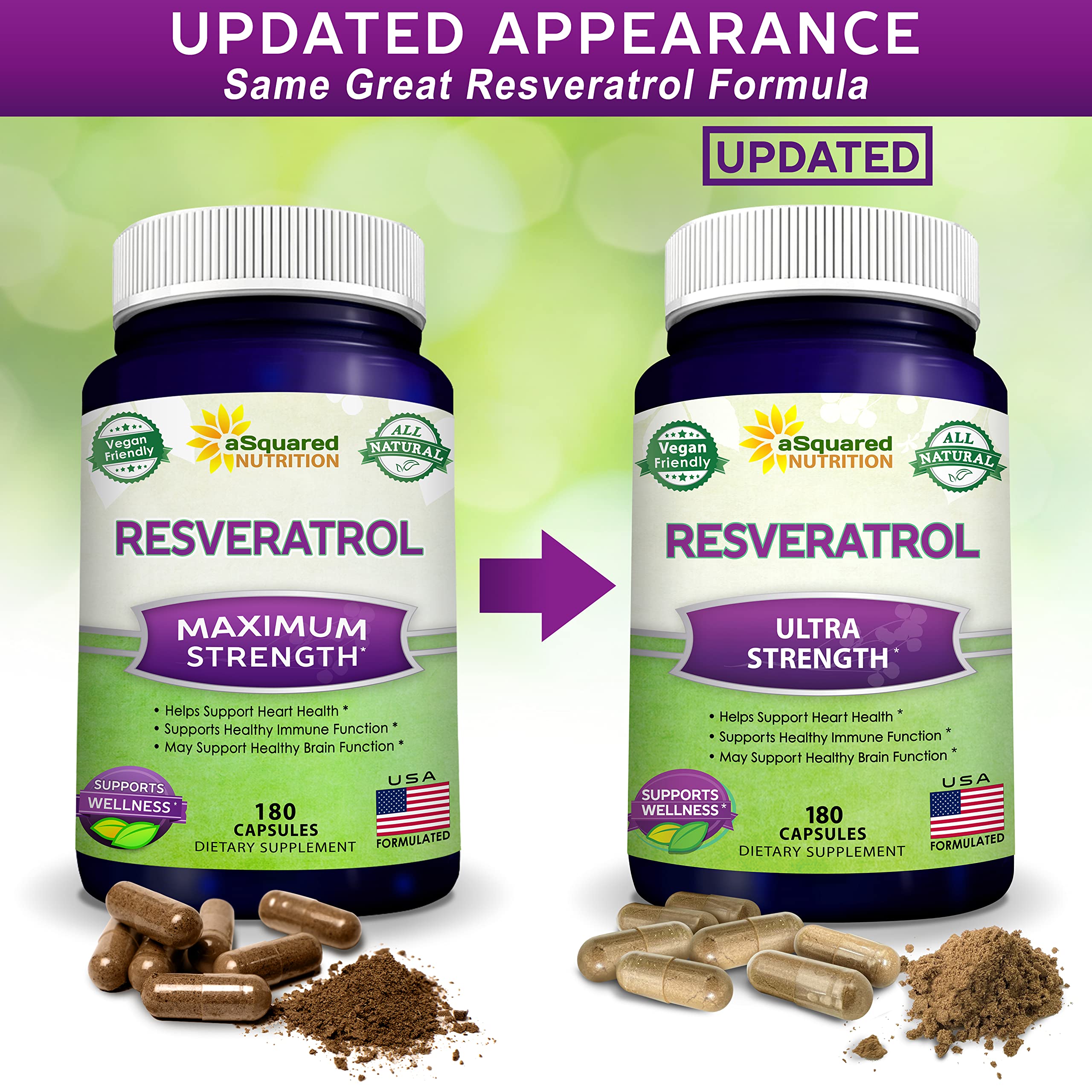 Resveratrol Capsule Dietary Supplement - 100% Natural


