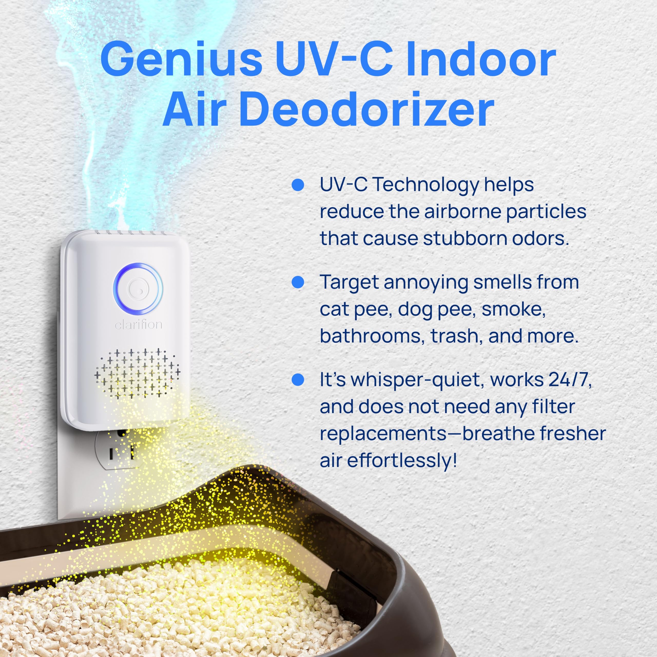 Clarifion ODRx UV-C Cat Odor Deodorizer | Compact & Quiet

