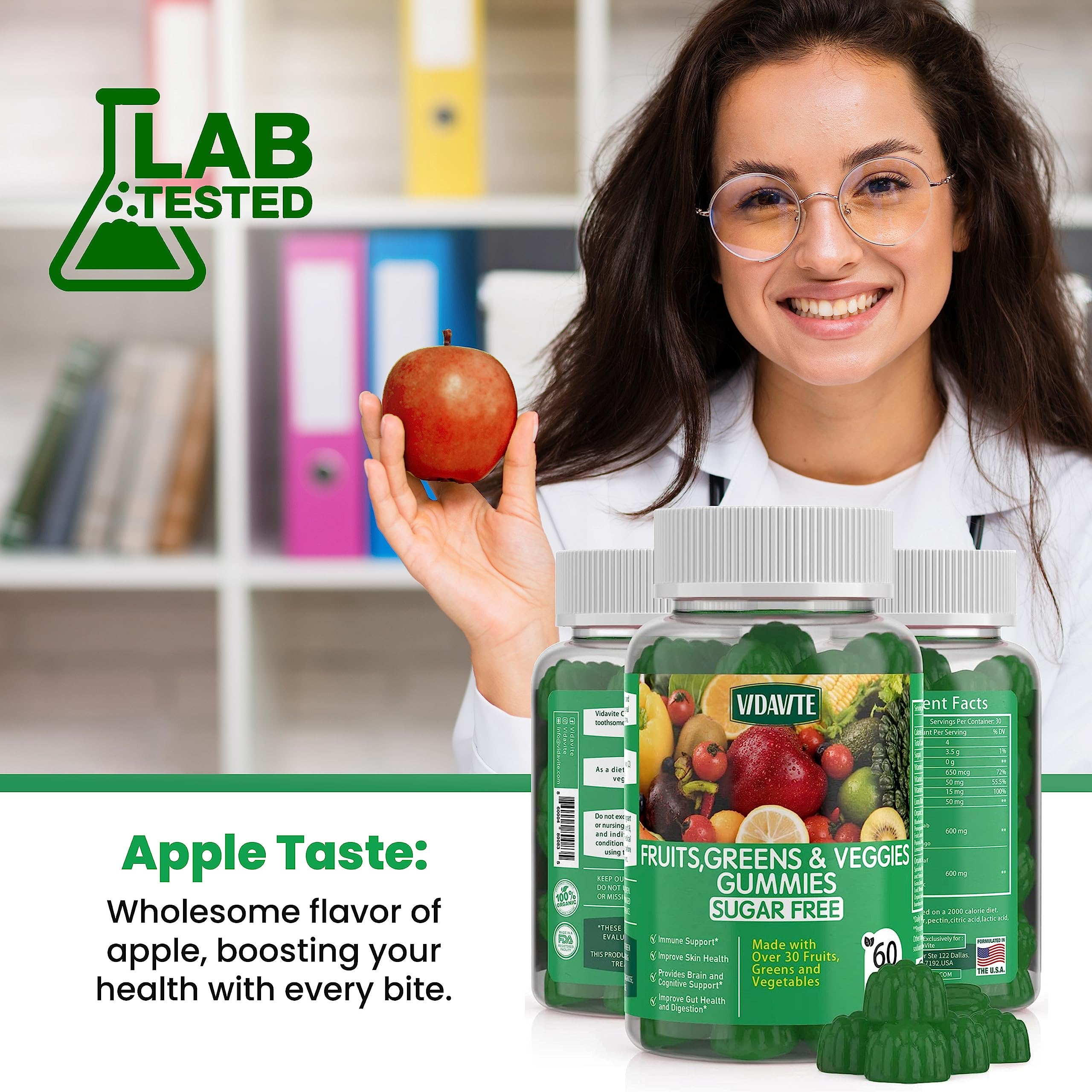 VIDAVITE Super Greens Gummies All-in-One Fruits & Veggies

