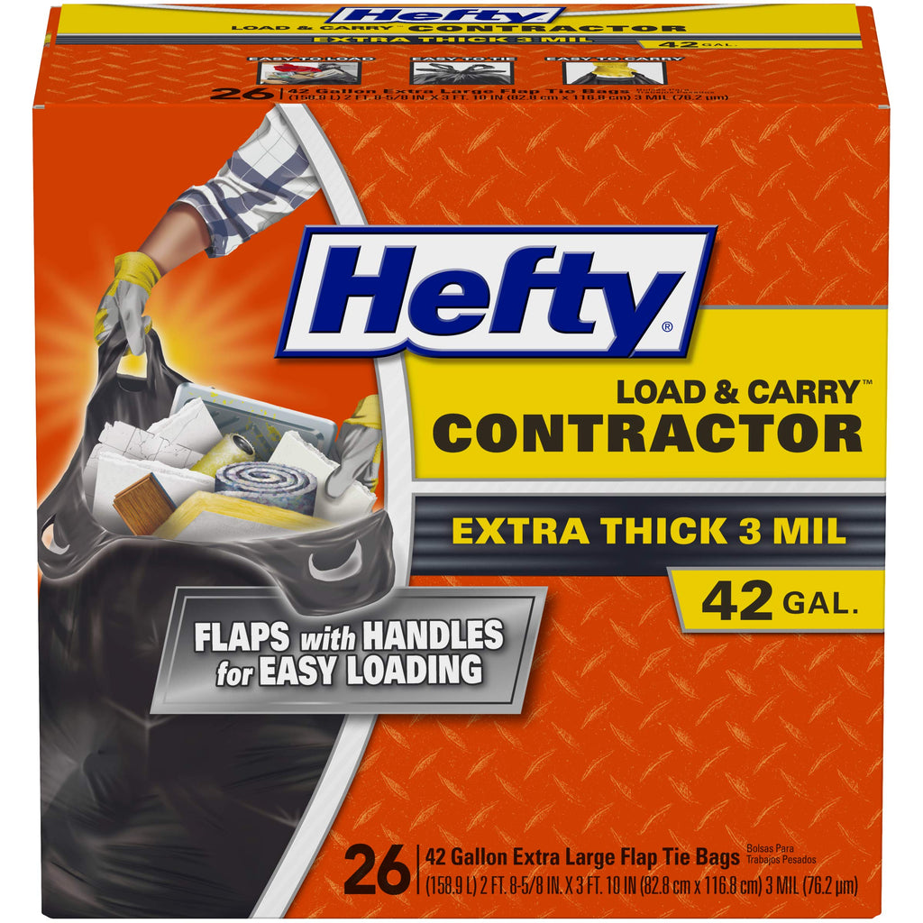 Hefty Load & Carry Heavy Duty Contractor Trash Bags | Durable

