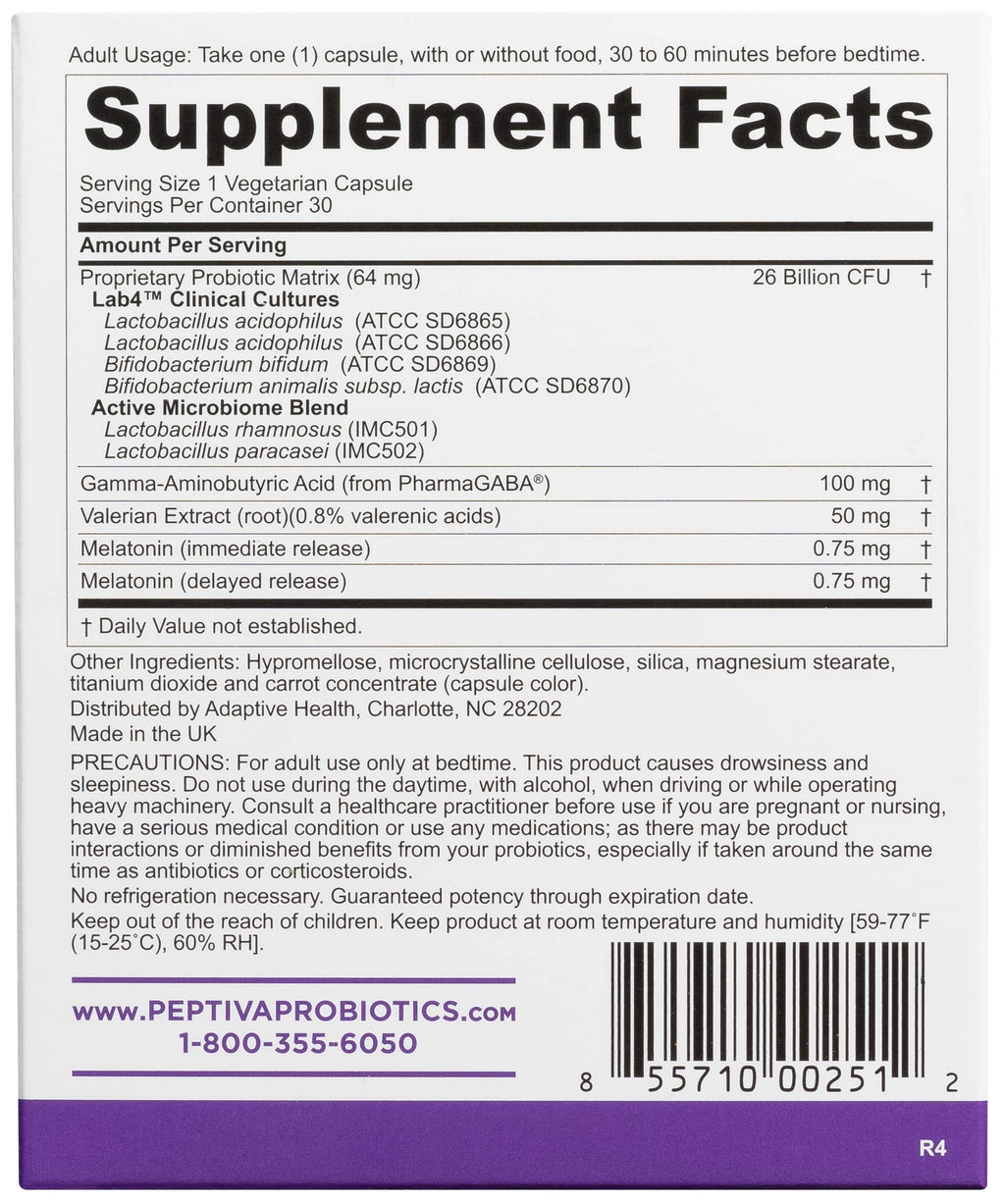 Peptiva Probiotic with Melatonin for Digestive & Sleep

