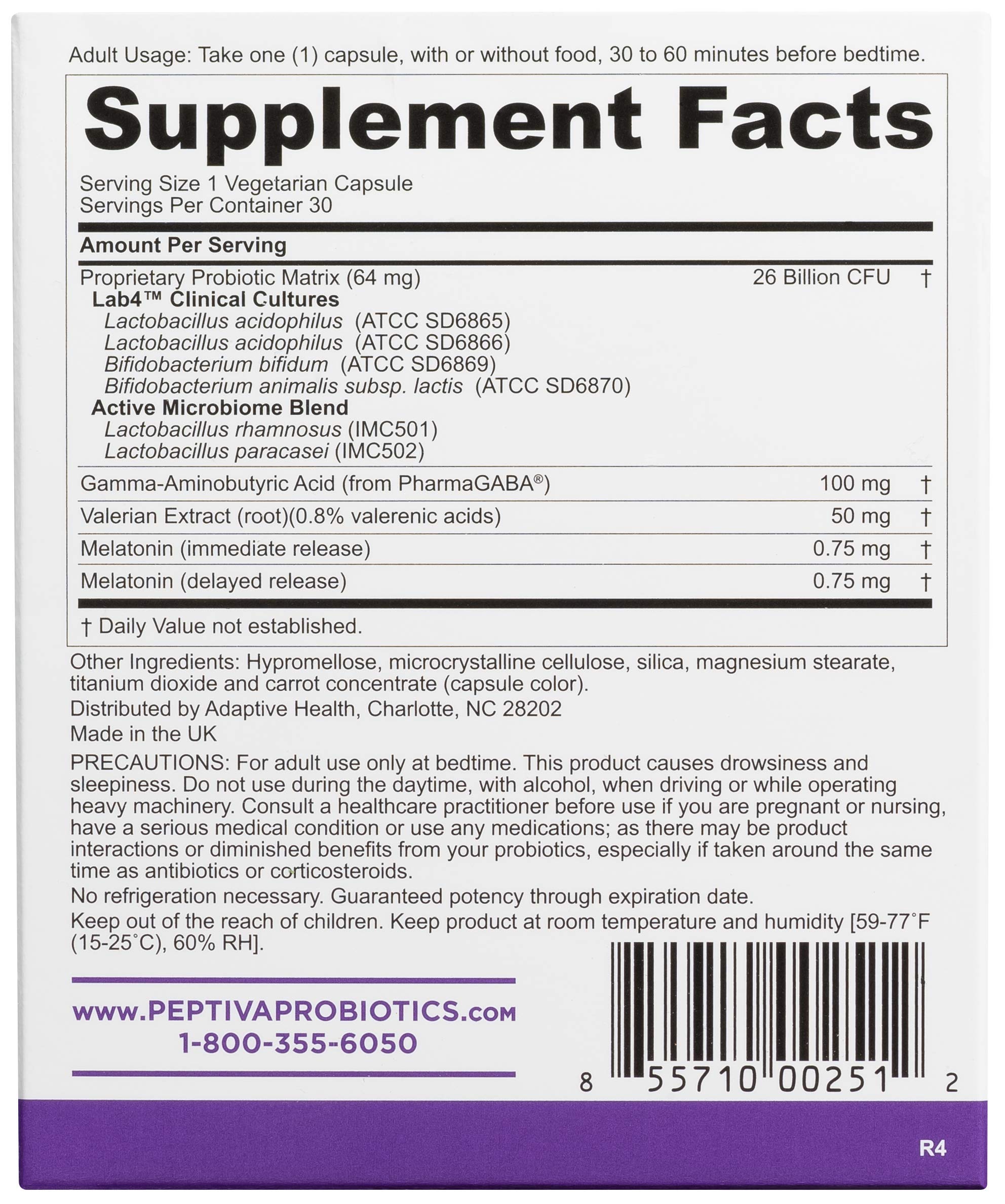 Peptiva Probiotic with Melatonin for Digestive & Sleep

