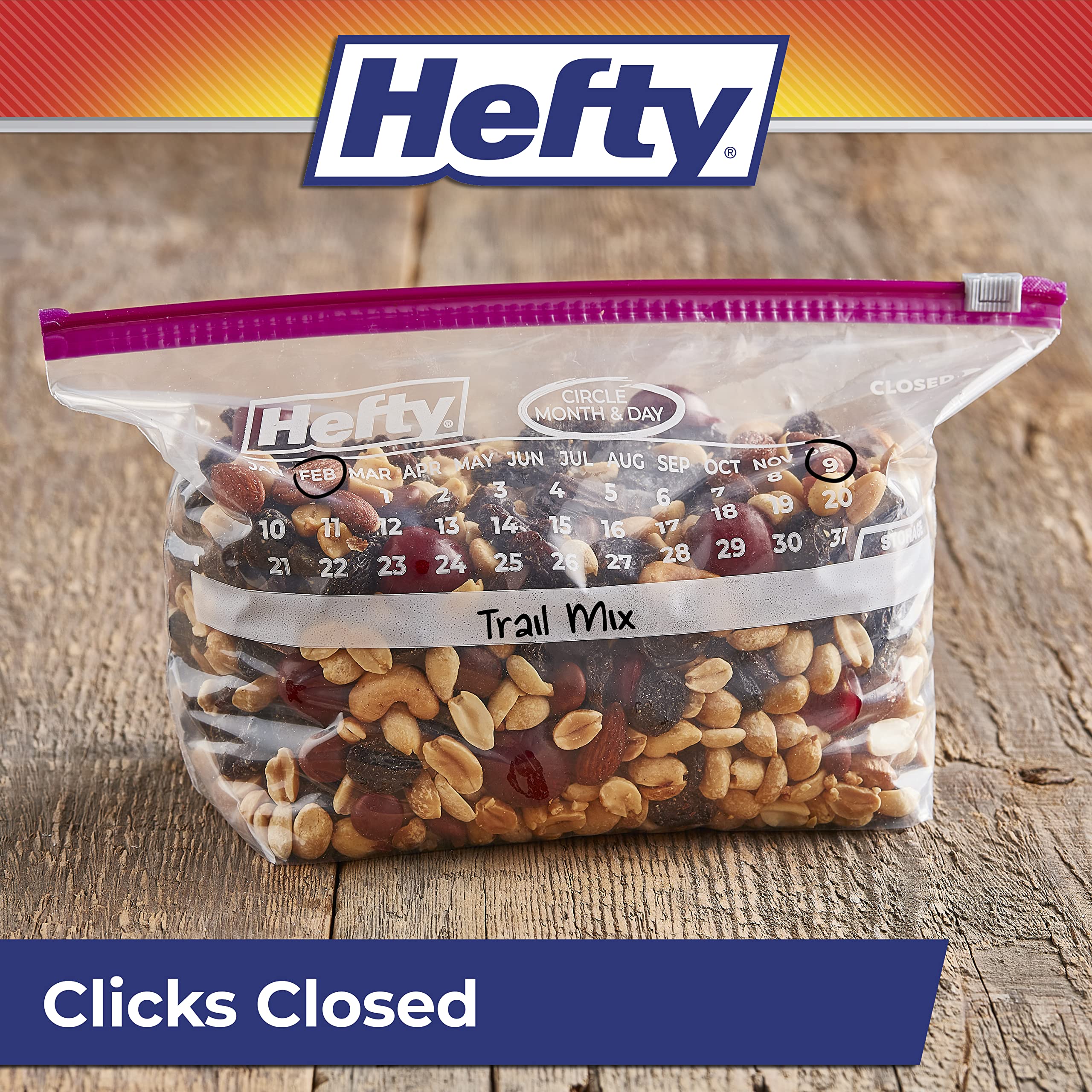 Hefty Calendar Slider Bags with Date Labels

