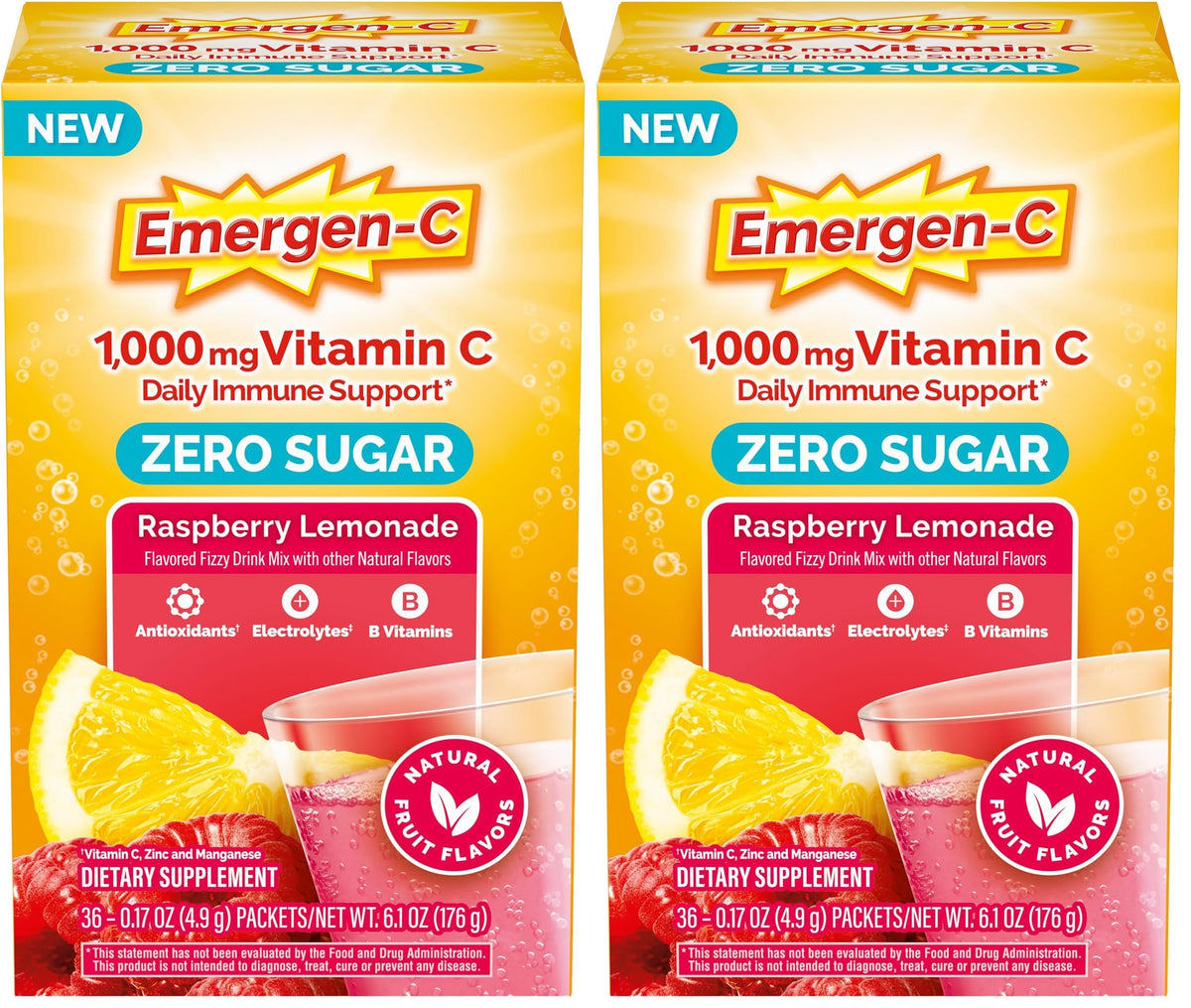 Emergen-C Vitamin C Powder 1000 mg Raspberry Lemonade