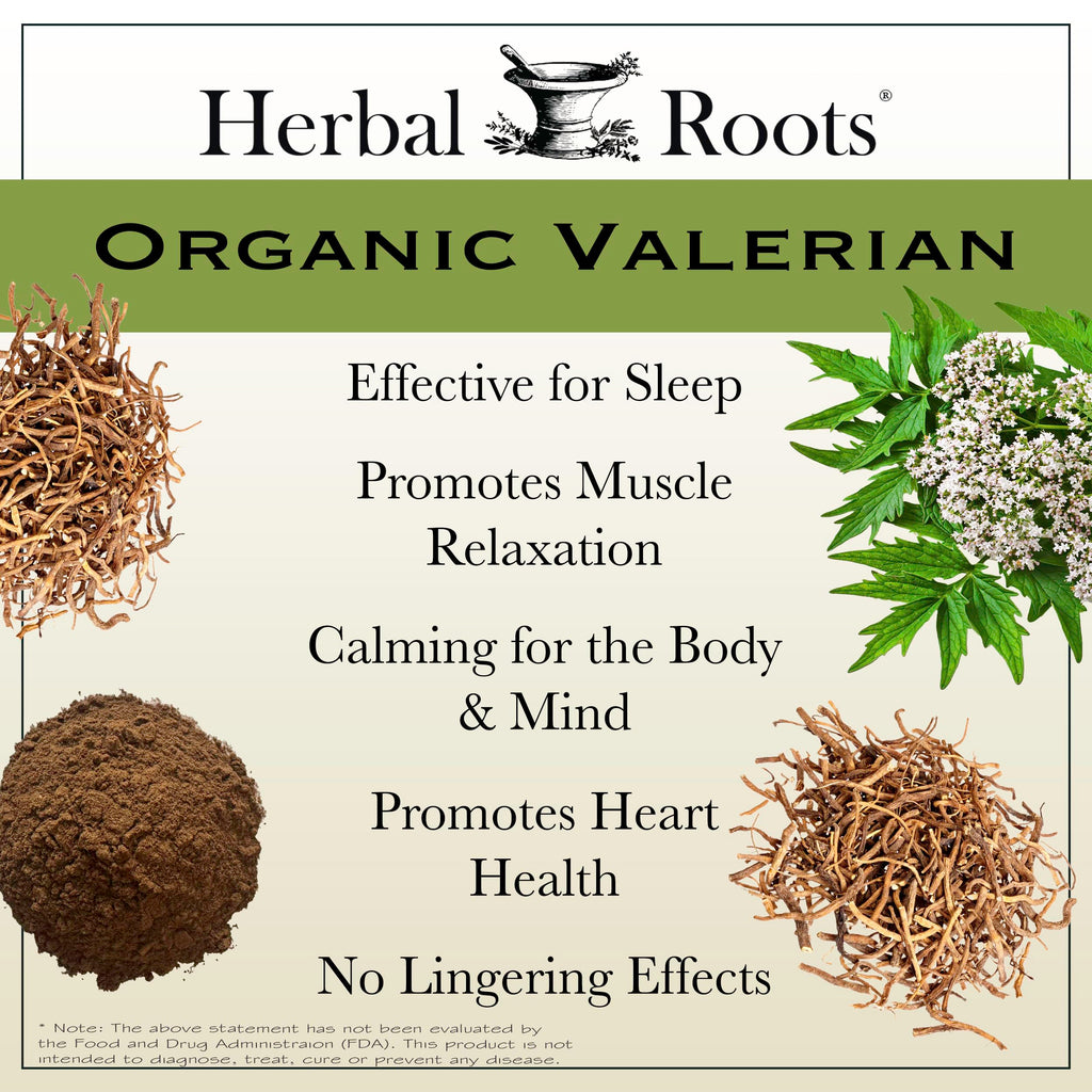 Herbal Roots Valerian Root Capsules - Organic Non-GMO

