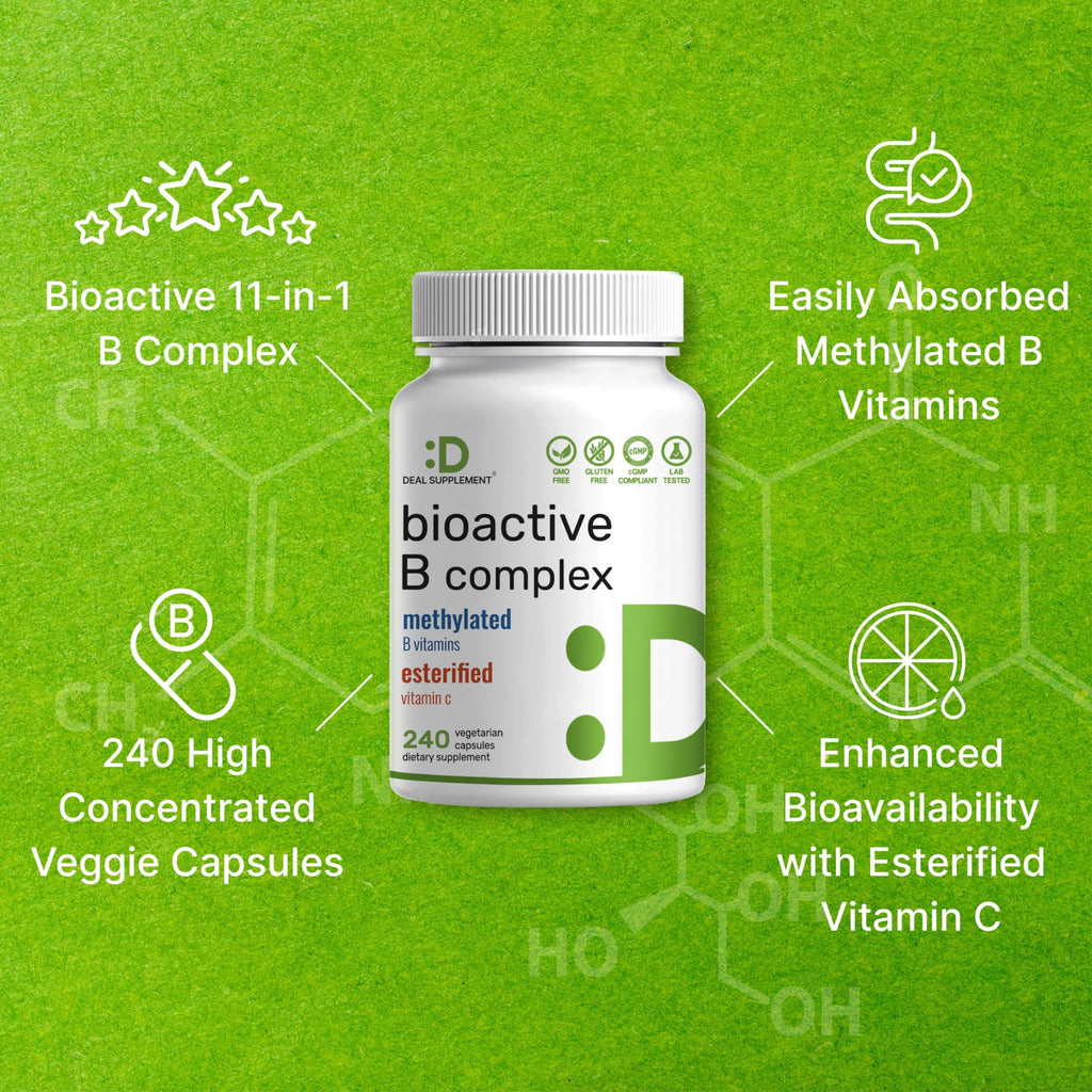 Bioactive Vitamin B Complex | Methylated B Vitamins + Vitamin C

