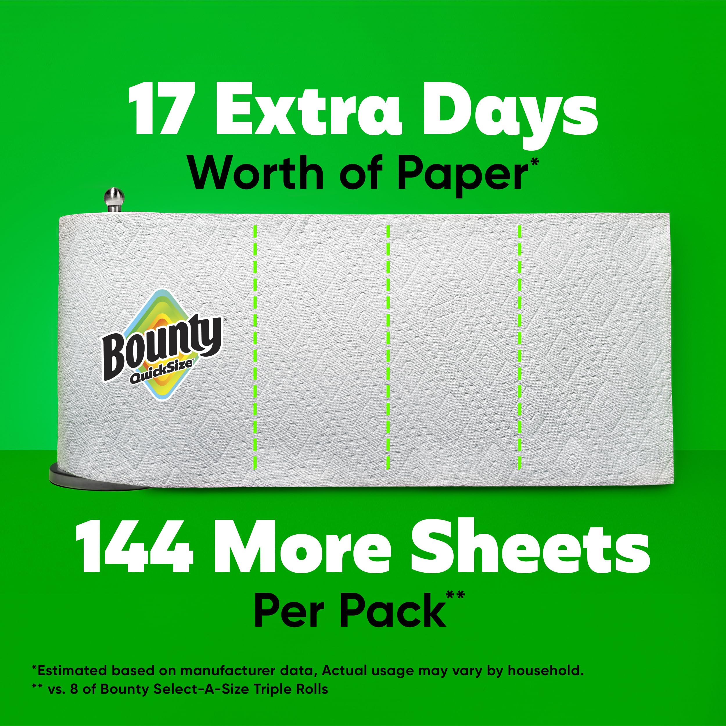 Bounty White Paper Towels | Highly Absorbent Diamond Texture

