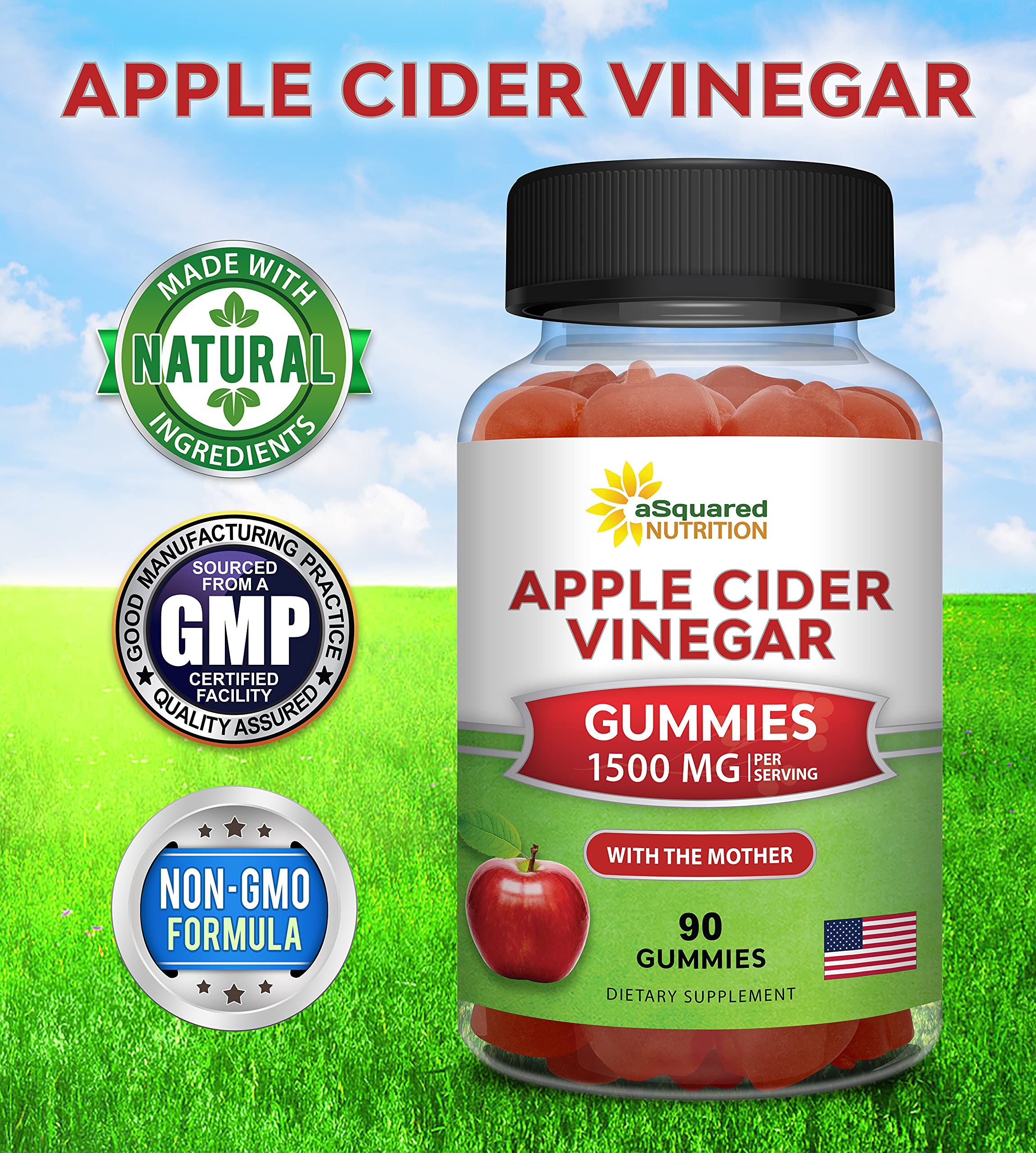 aSquared Apple Cider Vinegar Gummies with The Mother

