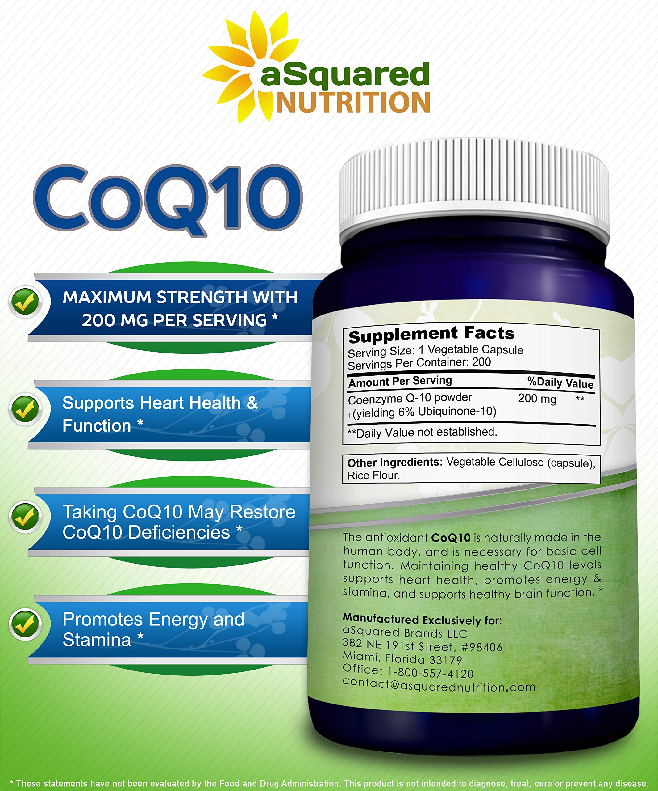 CoQ10 Vegan Supplement | aSquared Nutrition

