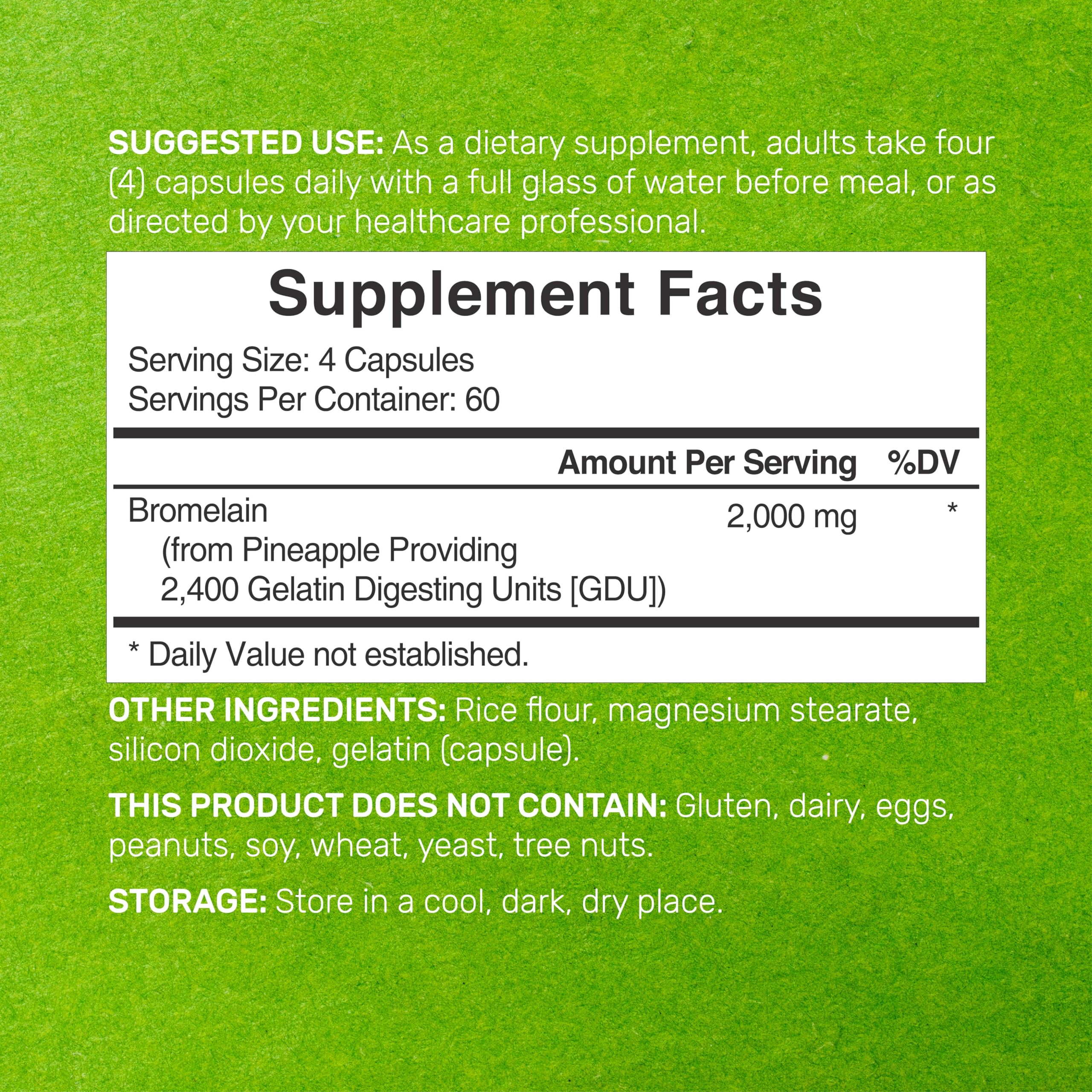 Bromelain Supplement Pineapple Enzyme for Digestion

