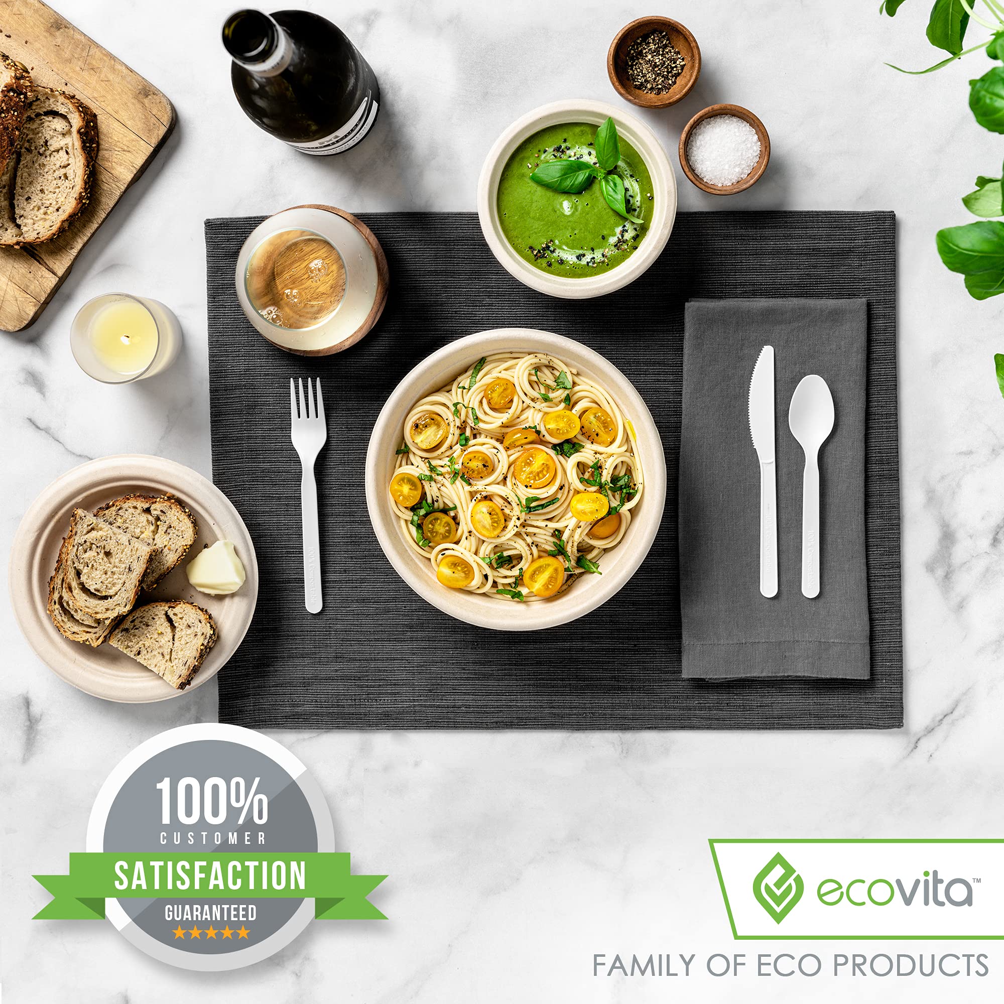 Ecovita 100% Compostable Paper Bowls Tree Free

