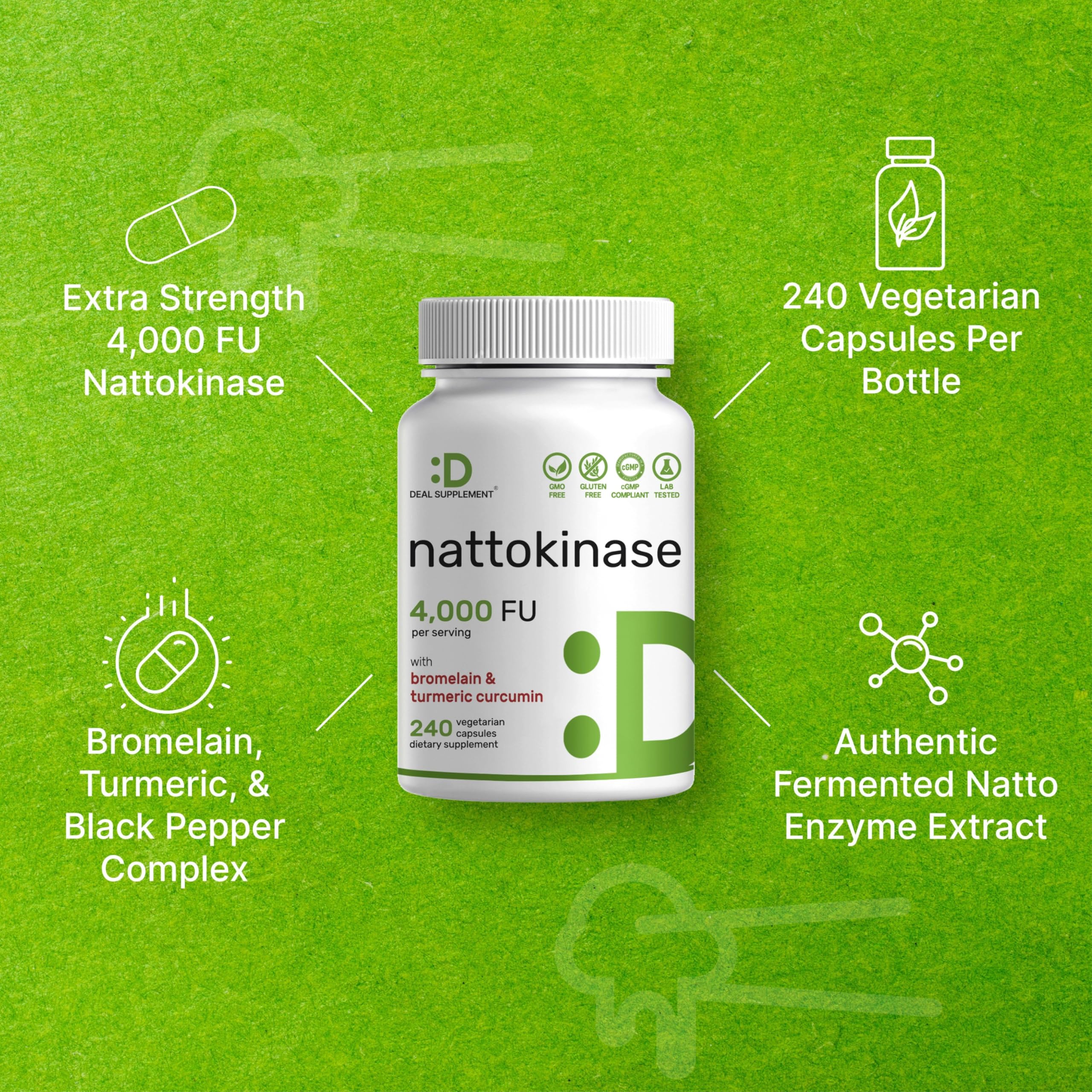 Nattokinase Supplement Capsule Complex

