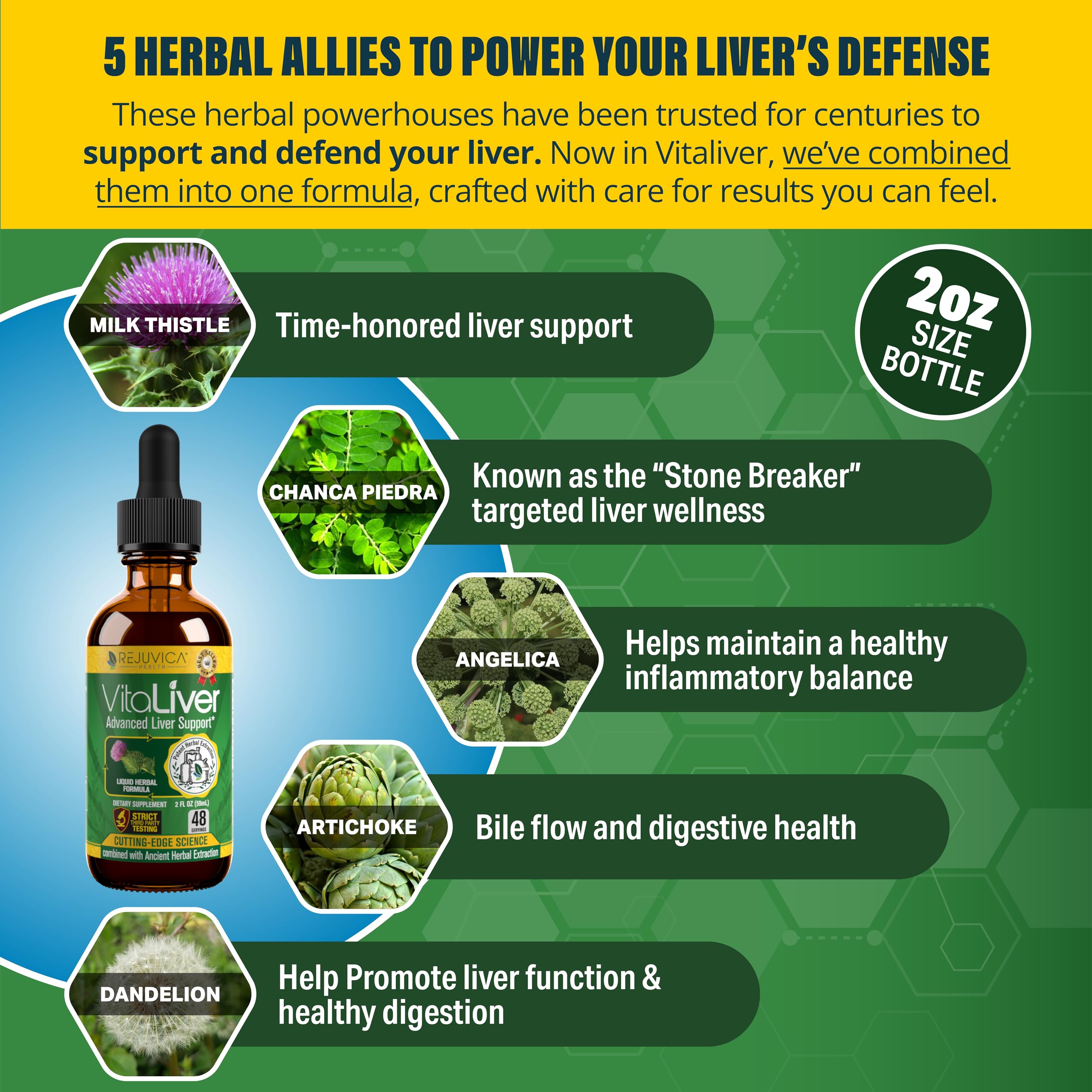 Rejuvica VitaLiver Liver Detox Drops | Alcohol-Free Liquid

