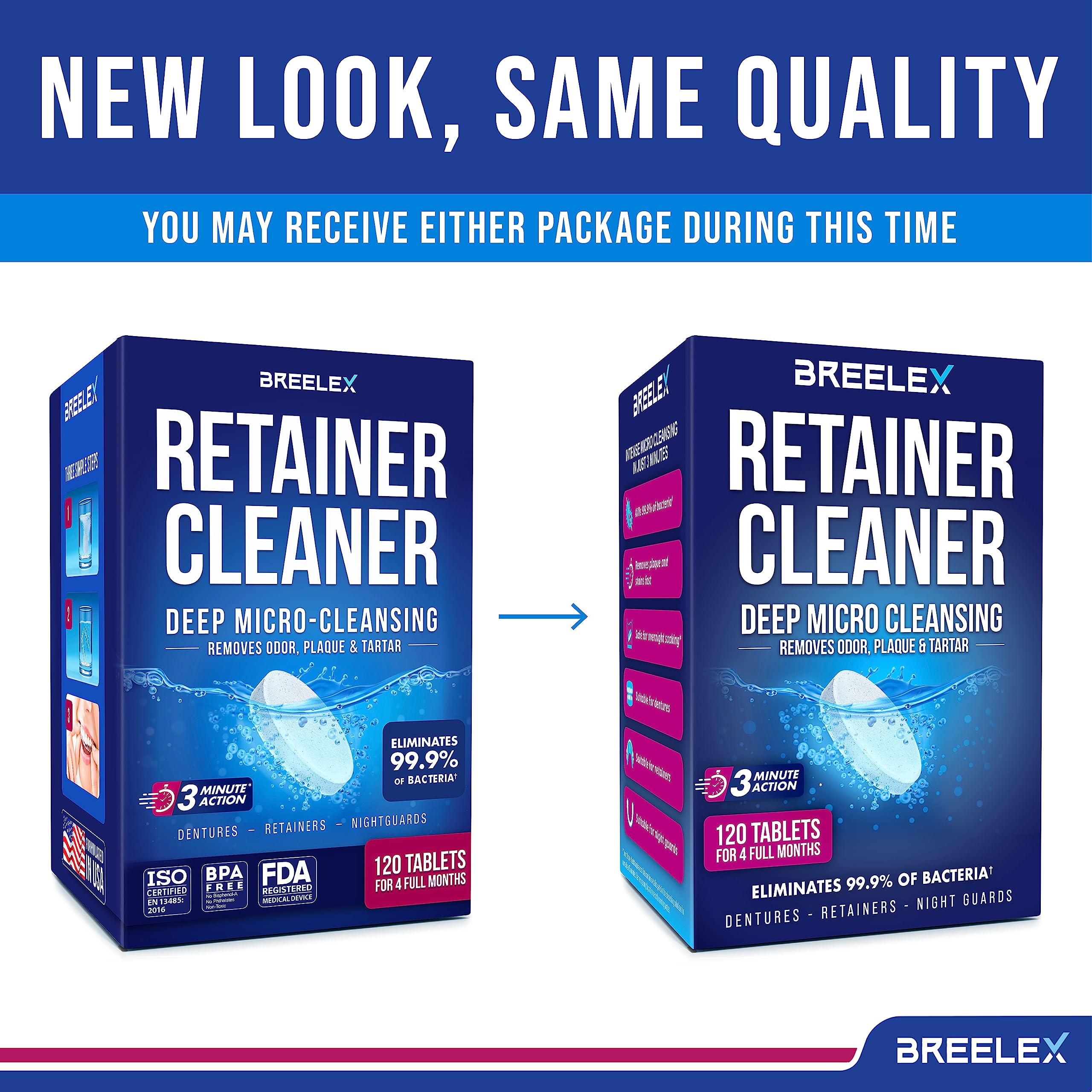 Breelex Retainer Cleaner Tablets for Dentures & Aligners

