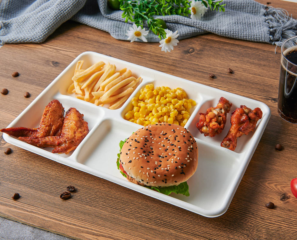 Vplus Sugarcane Fiber Paper Plates | Eco-Friendly

