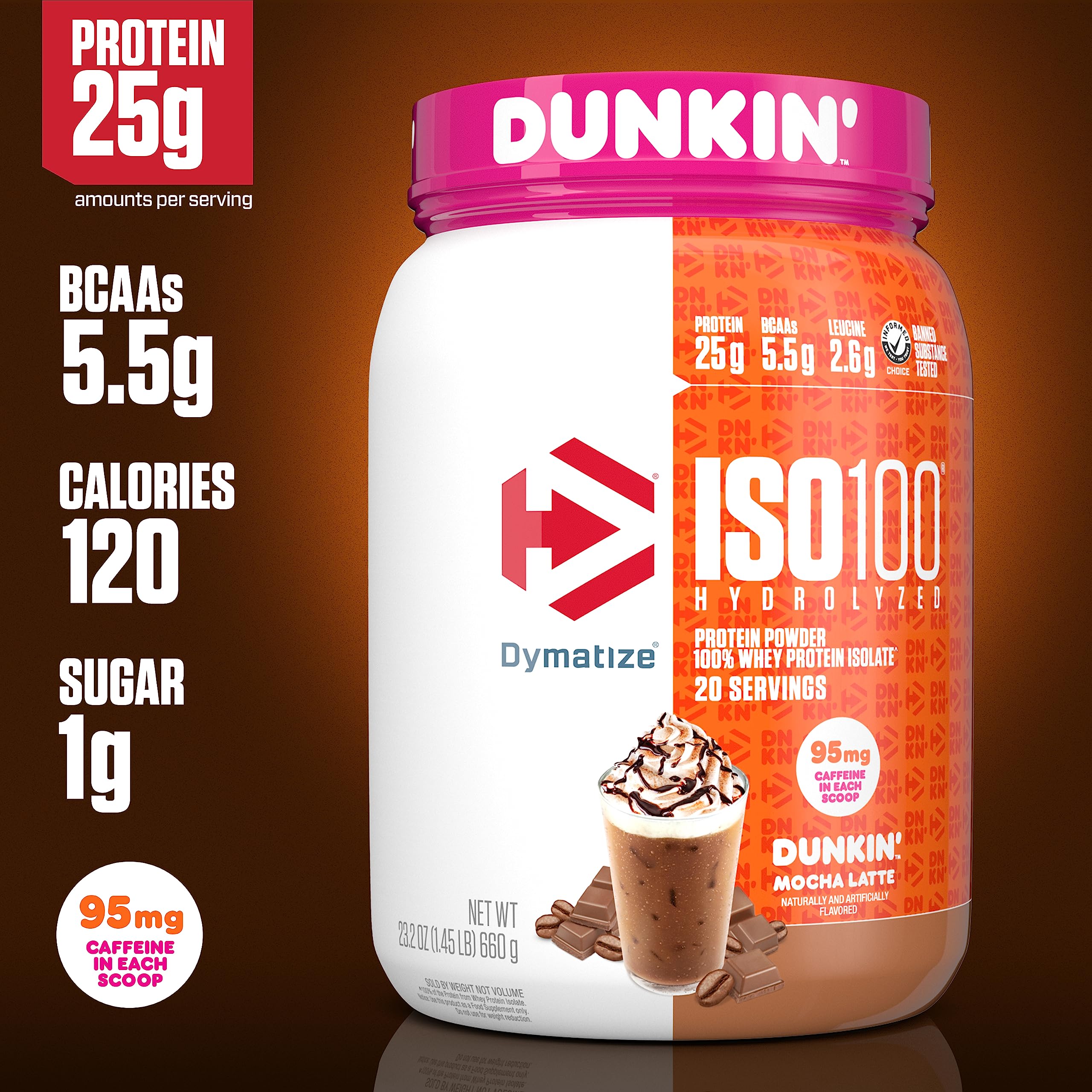 Dymatize ISO100 Whey Protein Powder Dunkin

