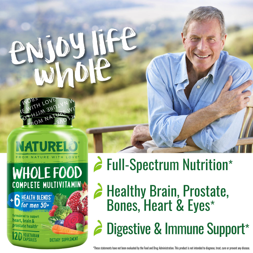Naturelo Whole Food Multivitamin for Men 50+ Vegan Capsules

