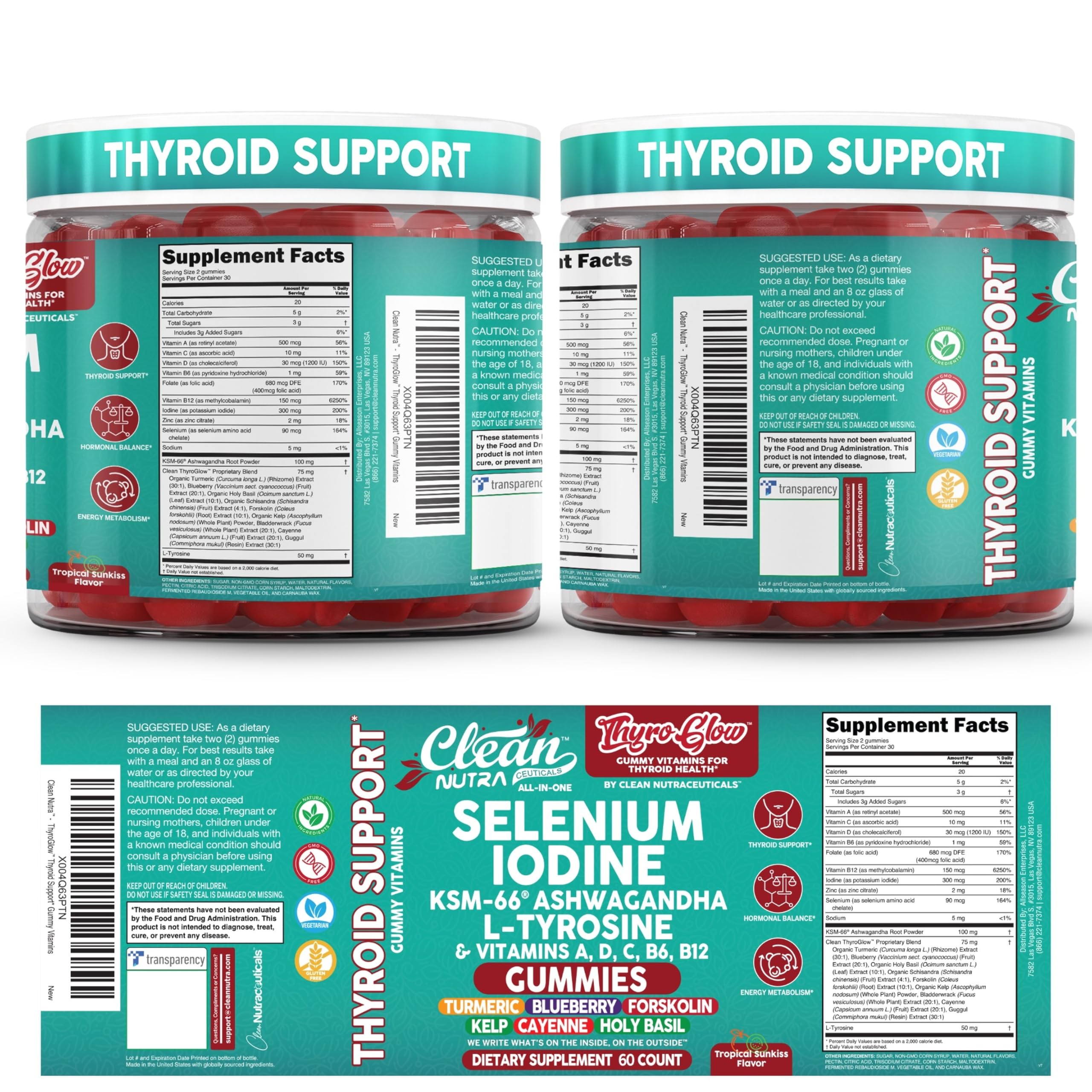 Clean Nutra ThyroGlow Thyroid Support Gummies

