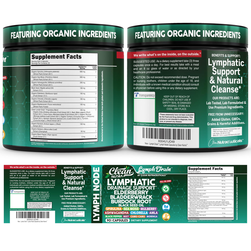Clean Nutra Lymphatic Support Capsules

