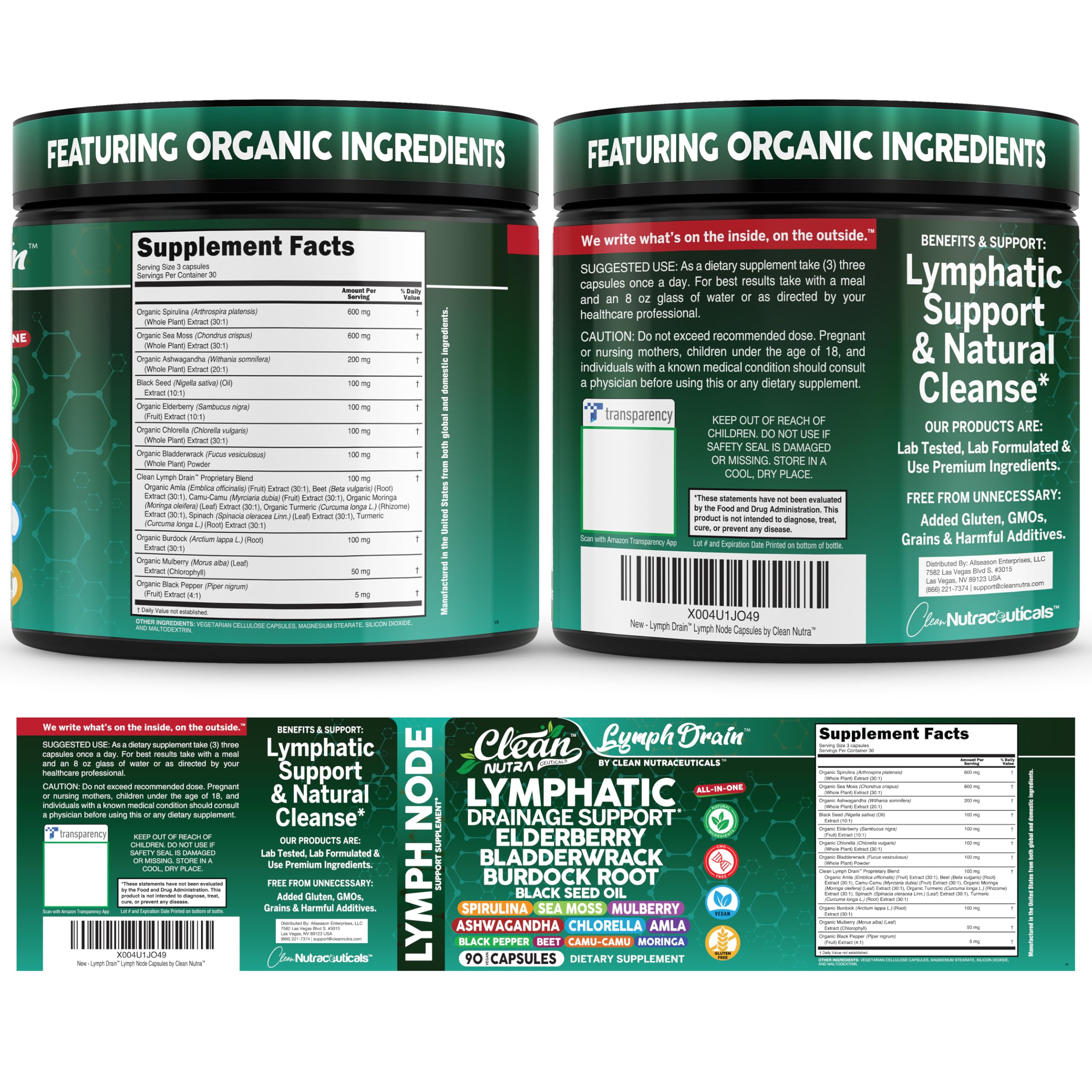 Clean Nutra Lymphatic Support Capsules

