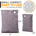 Activated Charcoal Odor Absorber Bags with Hooks

