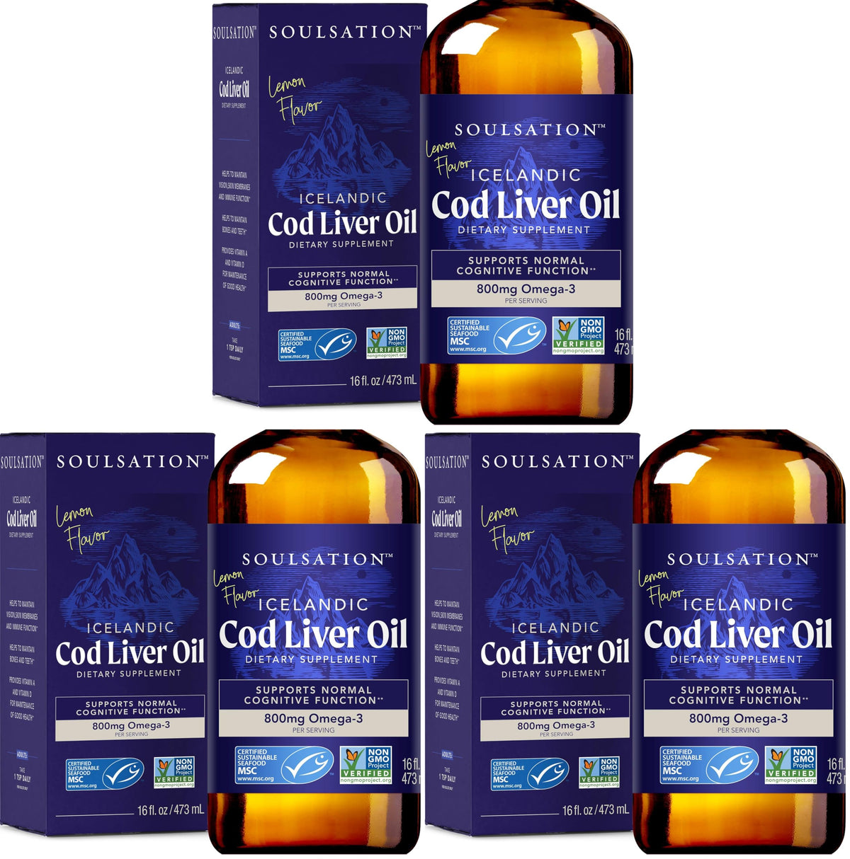 SOULSATION Icelandic Cod Liver Oil Lemon - Omega-3 EPA & DHA