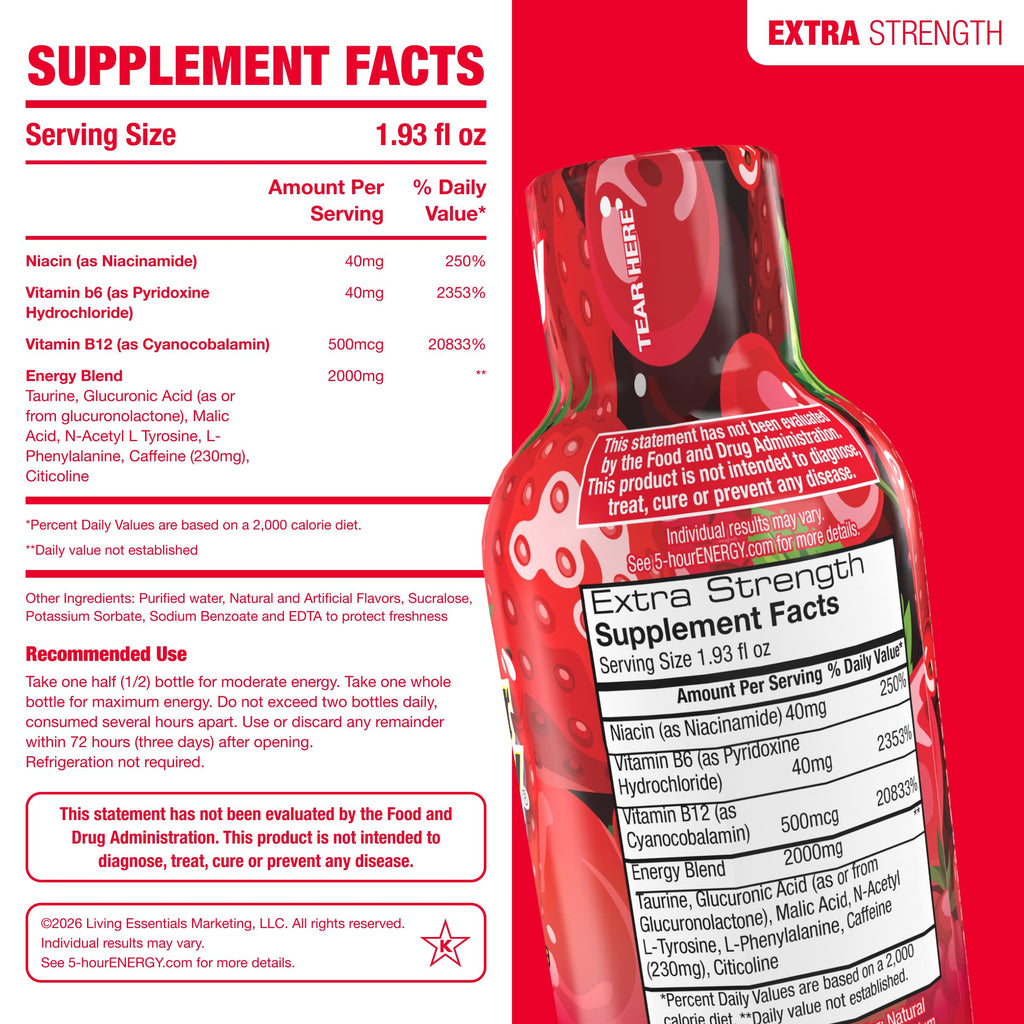 5-hour ENERGY Extra Strength Energy Shot - Sugar Free

