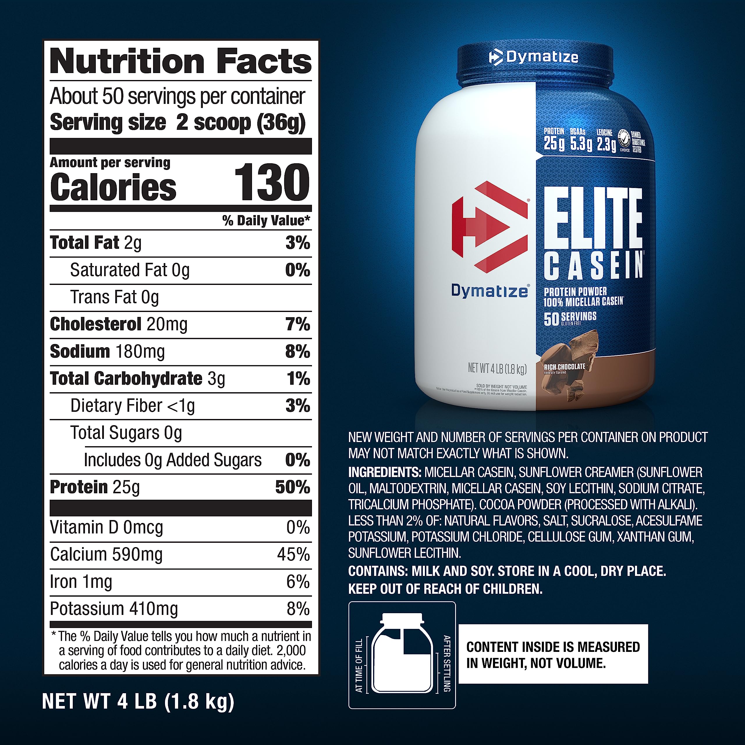 Dymatize Elite Casein Protein Powder - Micellar Casein

