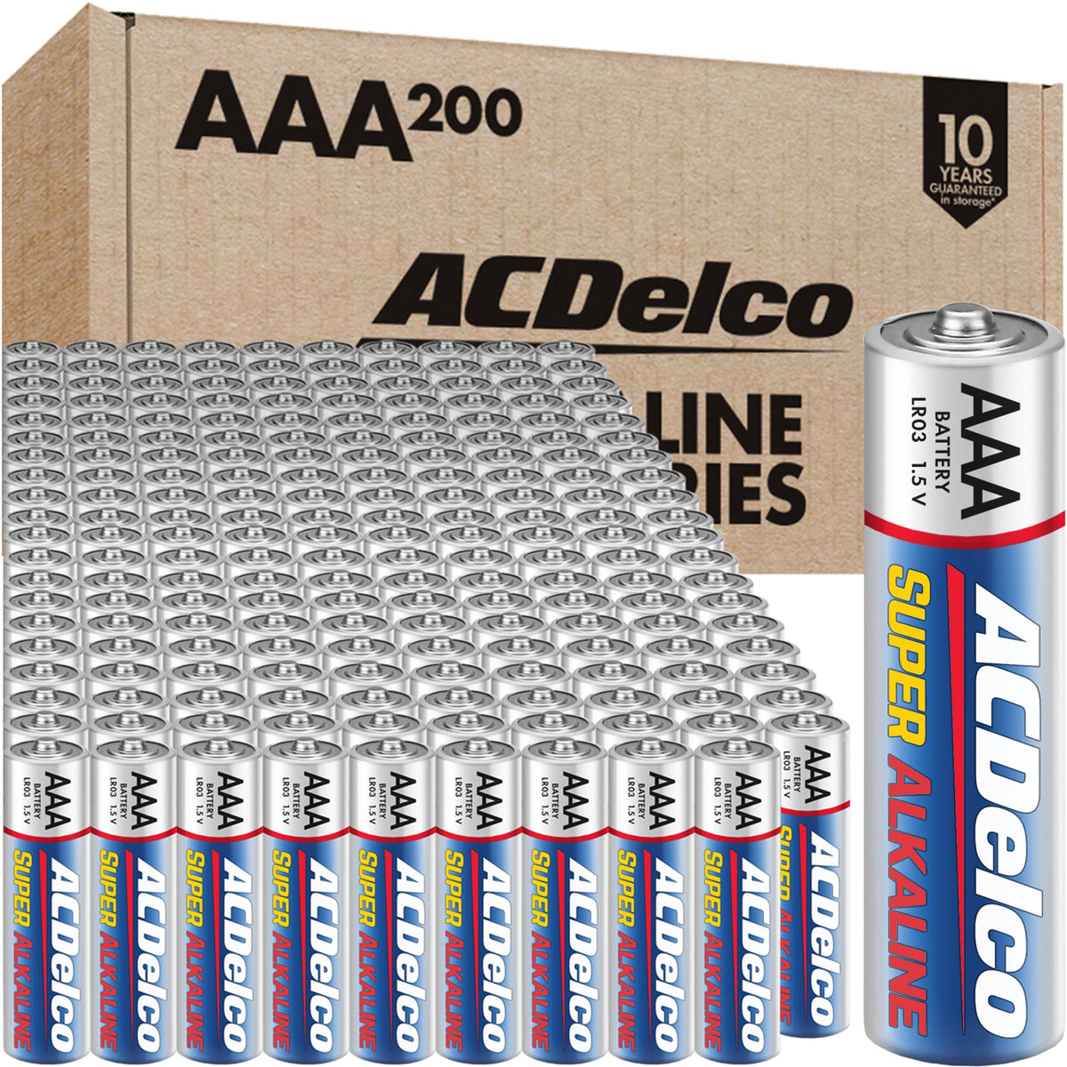 ACDelco AAA Alkaline Batteries - 1.5V Power, 10-Year Shelf Life