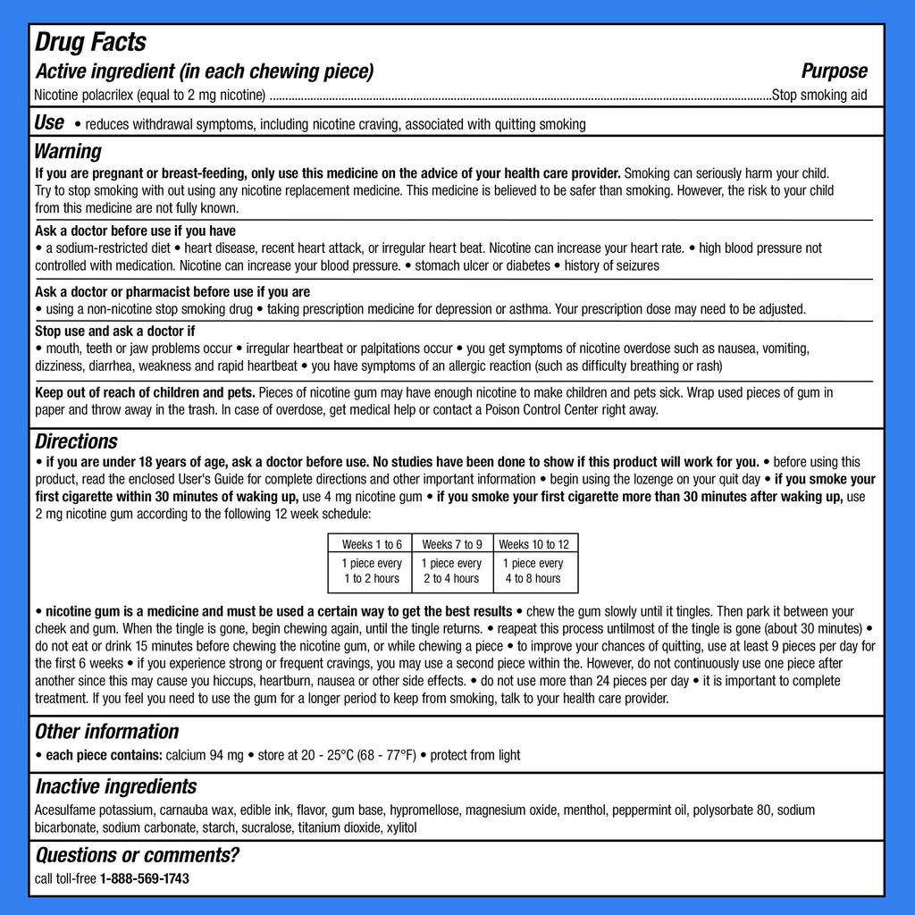 Nicorette Nicotine Gum 2 mg Stop Smoking Aid

