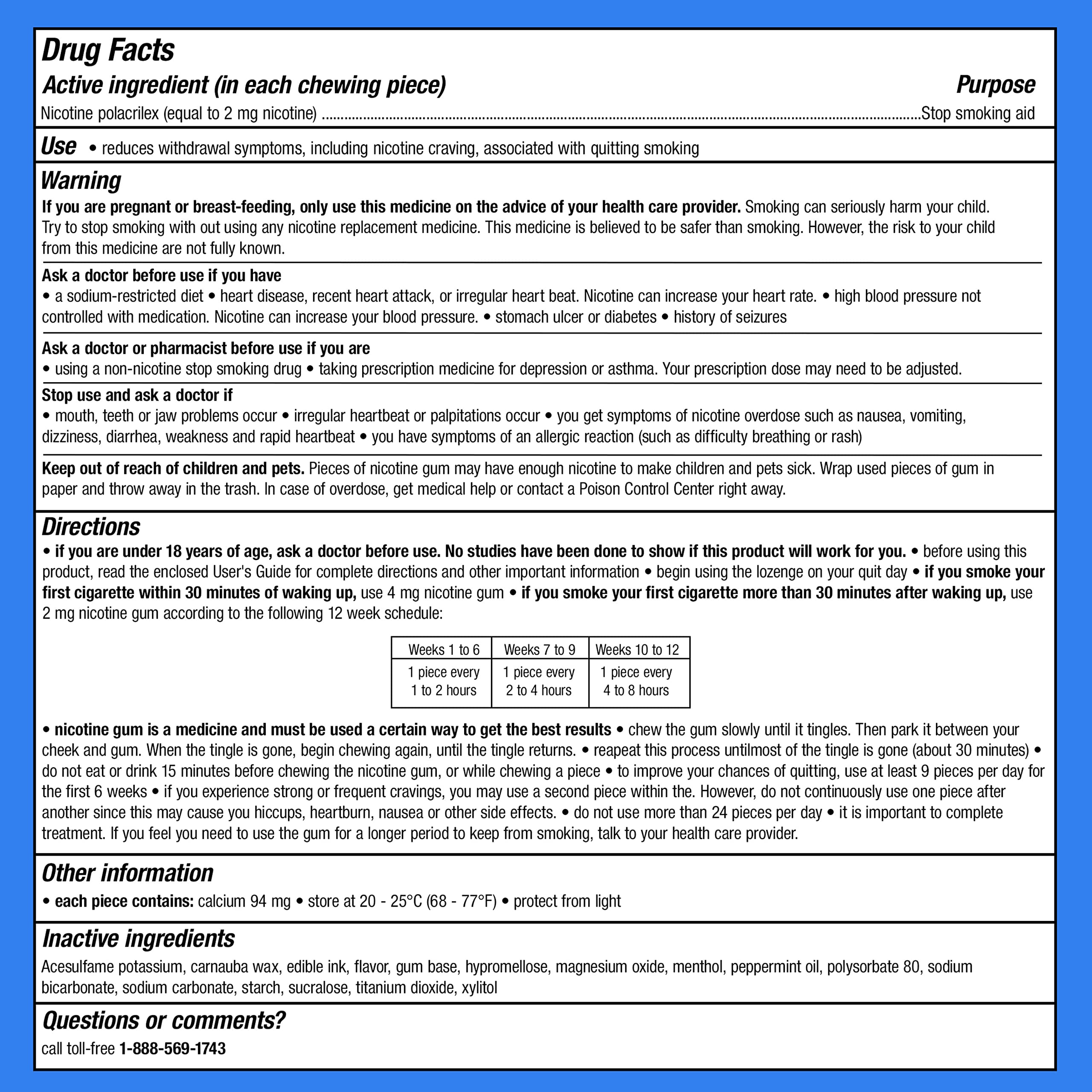 Nicorette Nicotine Gum 2 mg Stop Smoking Aid

