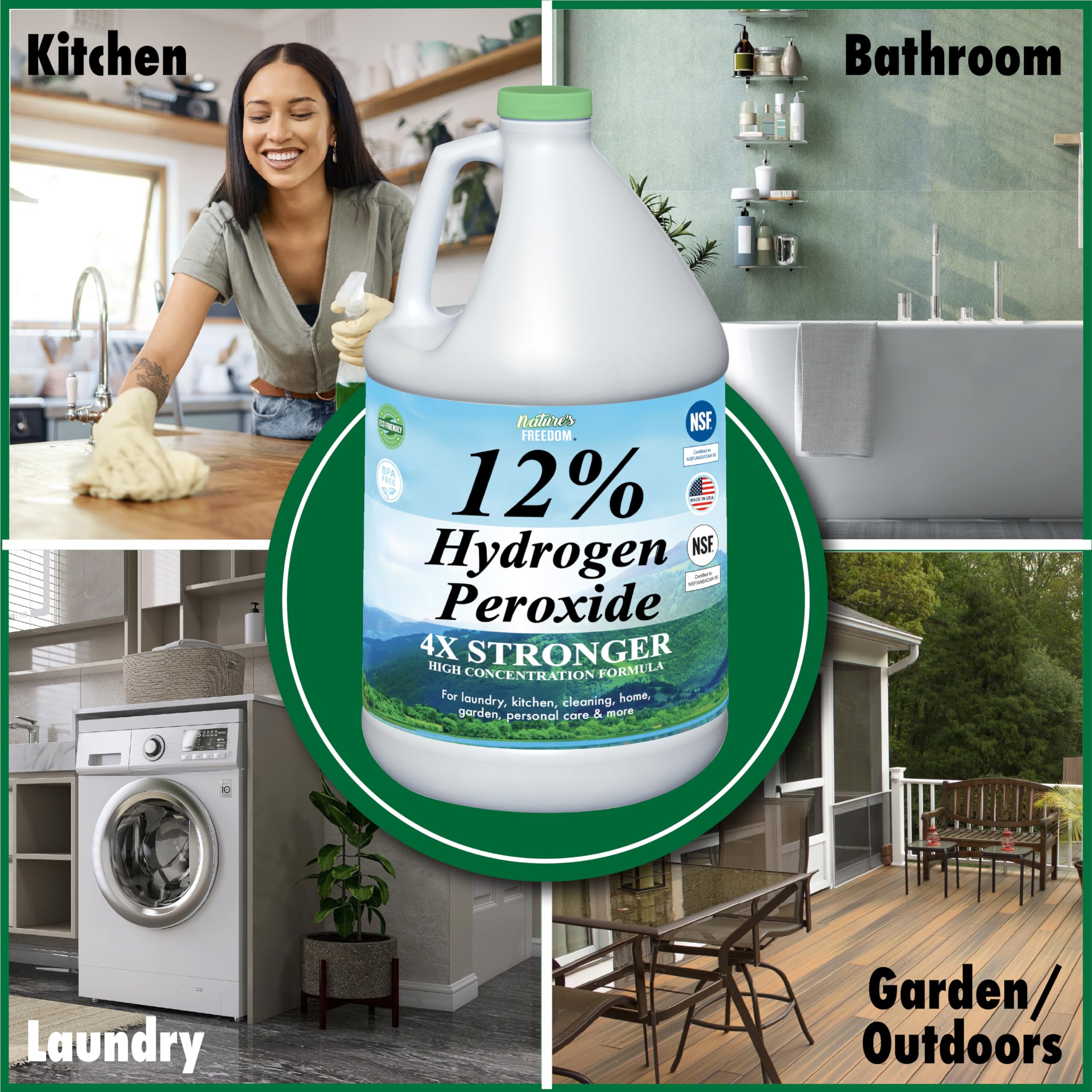 Nature's Freedom Hydrogen Peroxide Solution | NSF Listed


