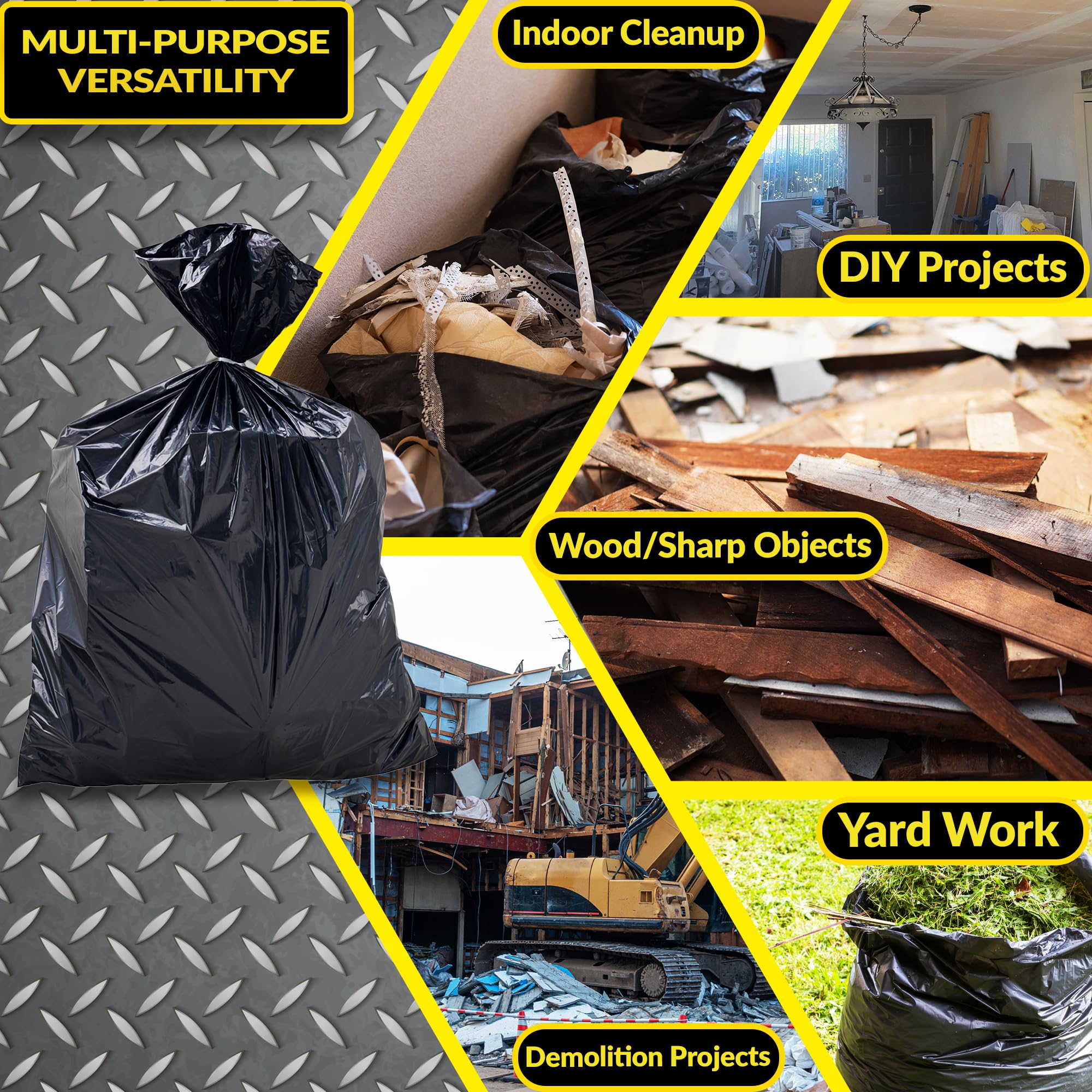 Reli. Contractor Garbage Bags - Heavy Duty Trash Bags

