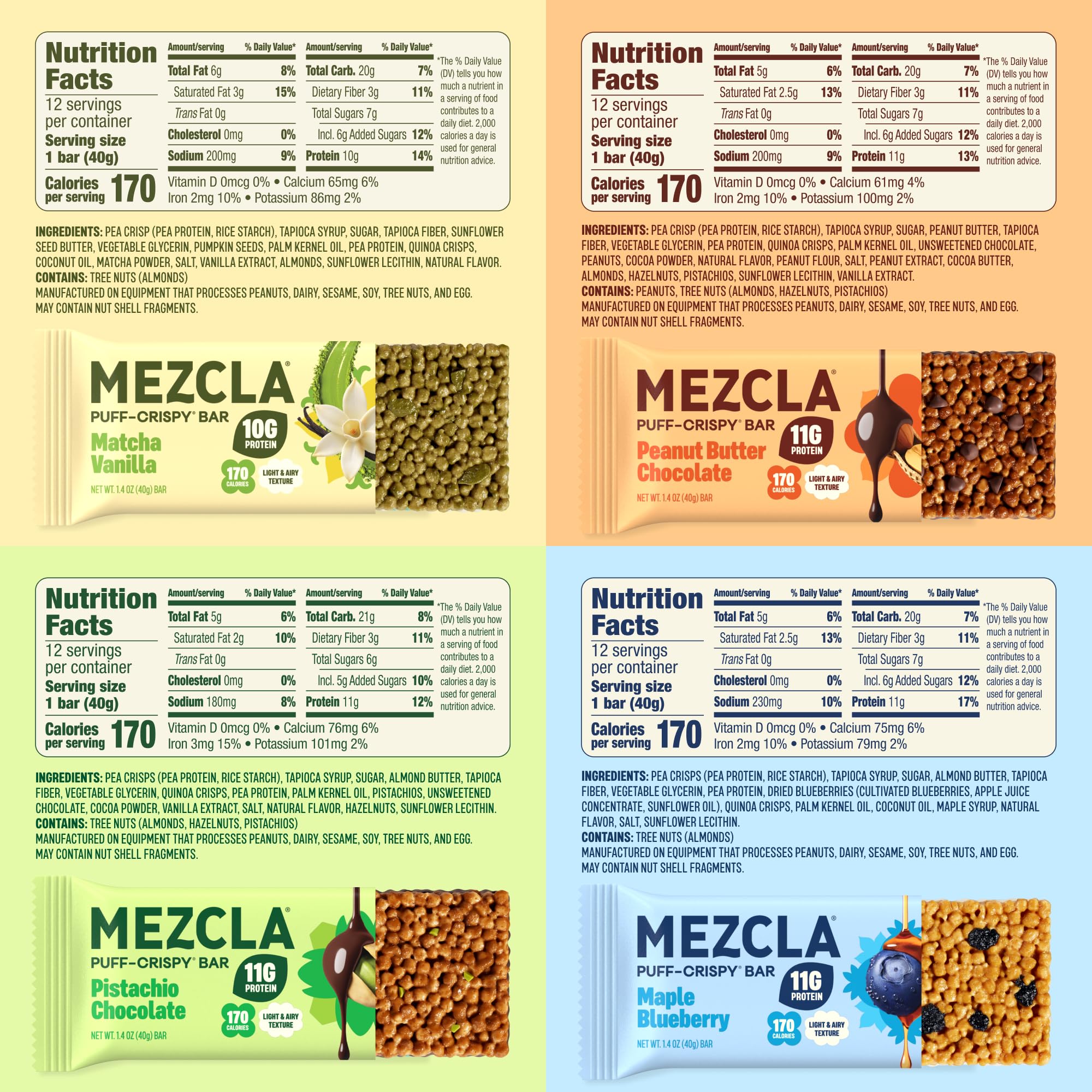 Mezcla Puff-Crispy Plant Based Protein Bars

