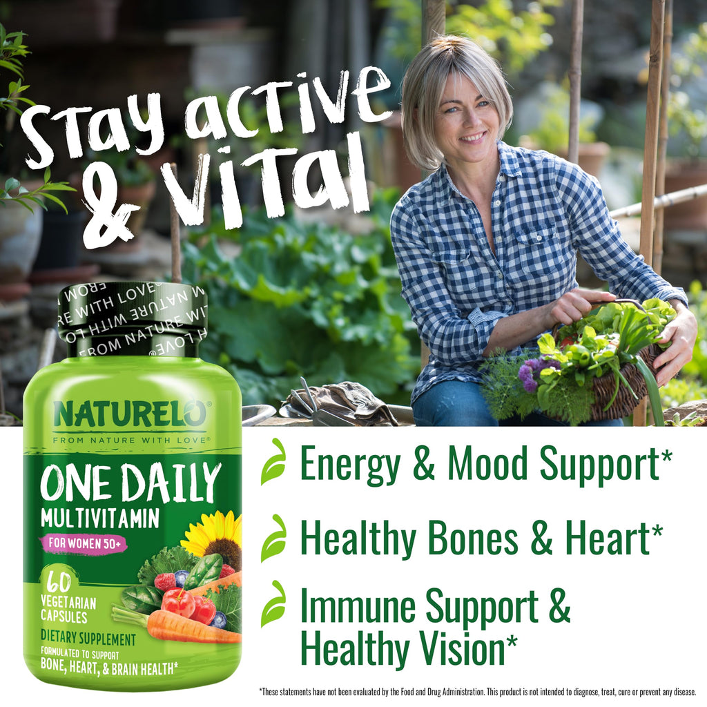 Naturelo One Daily Multivitamin for Women 50+ – Iron Free

