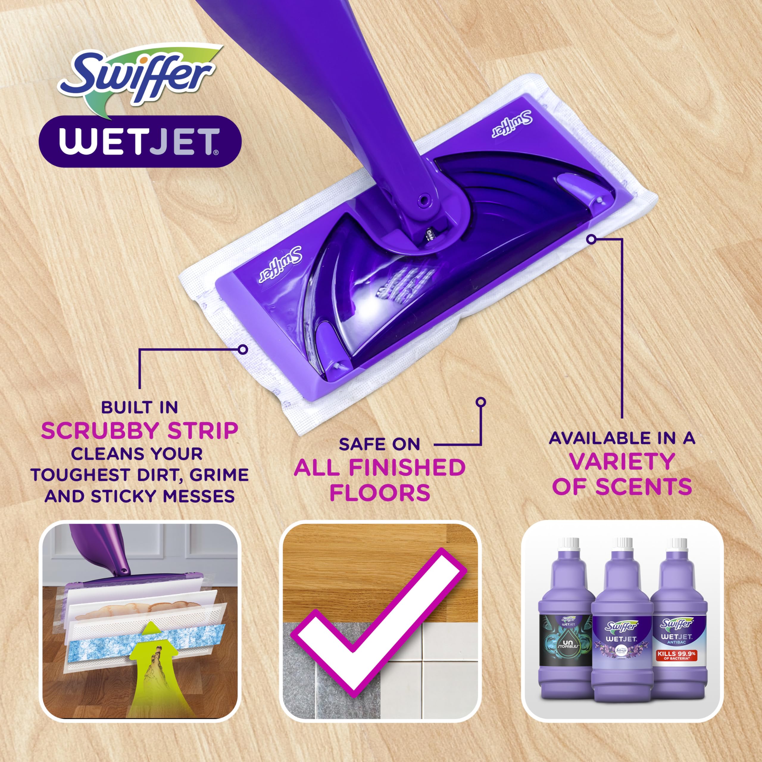 Swiffer WetJet Hardwood and Floor Spray Mop Starter Set

