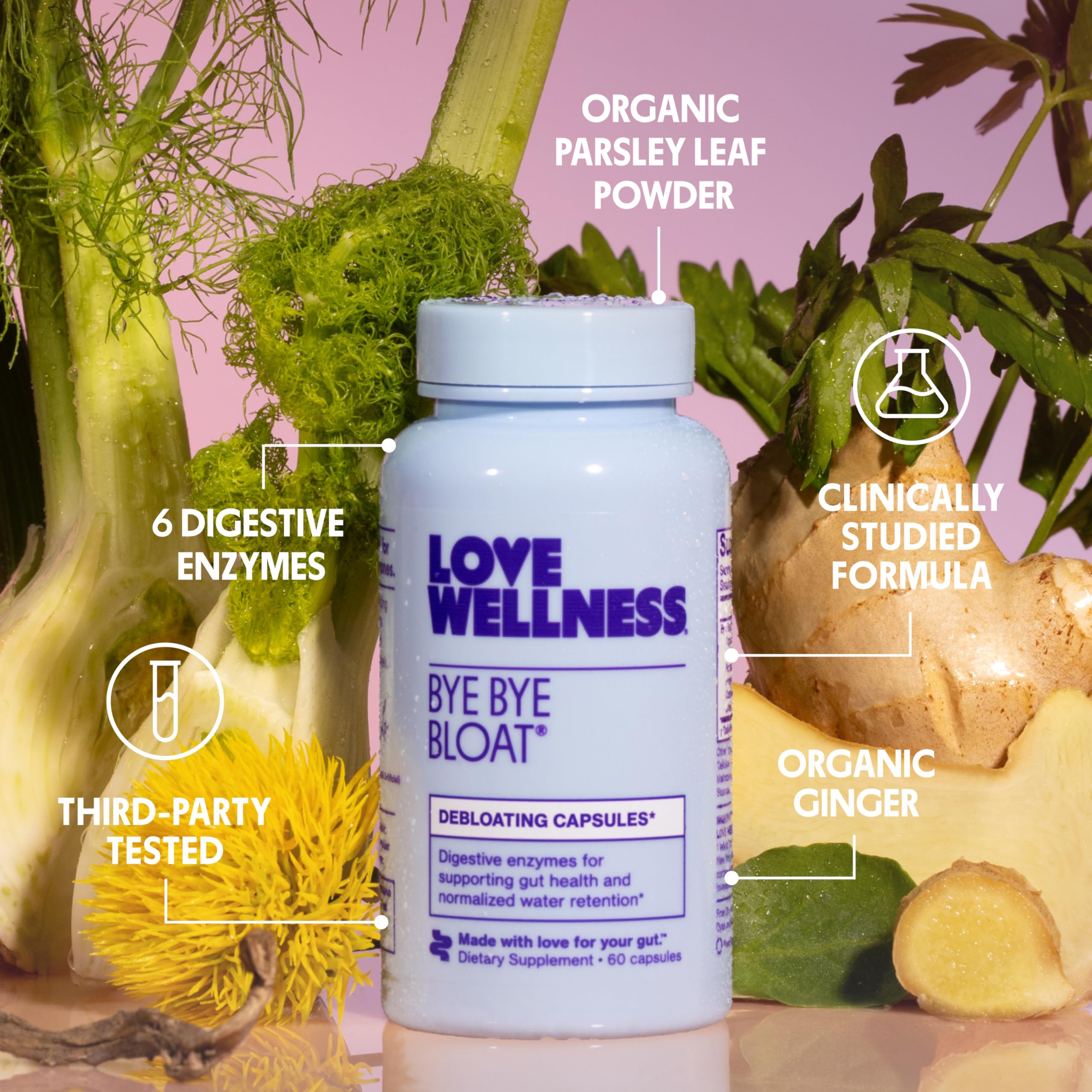 Bye Bye Bloat Digestive Enzymes by Love Wellness

