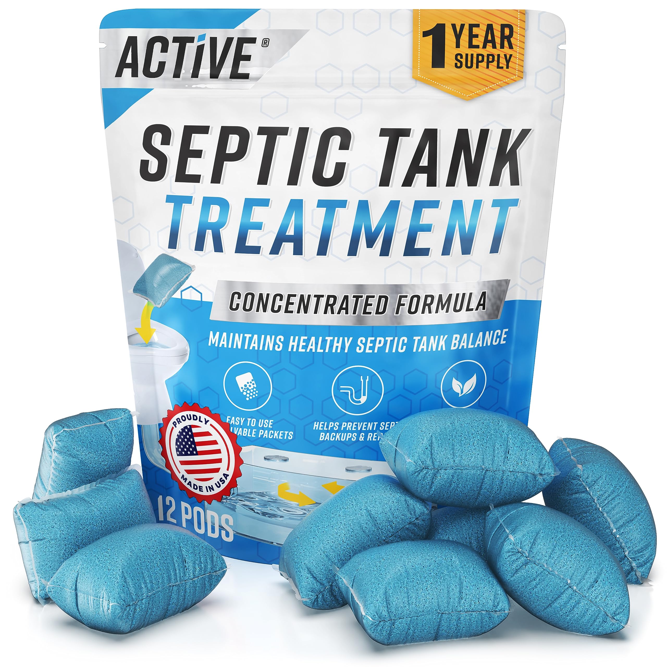 Septic Tank System Treatment Pods - Enzyme Bacteria

