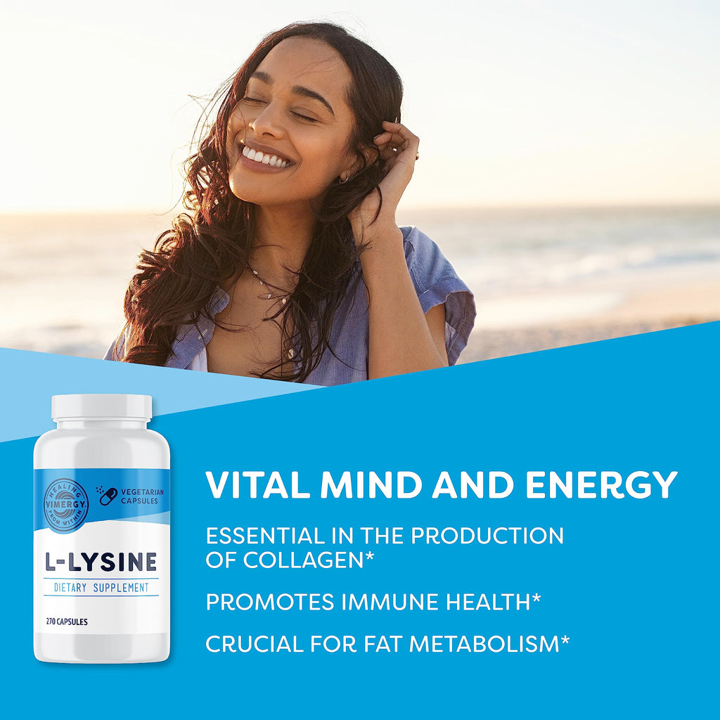 Vimergy L-Lysine Supplement | Vegan, Non-GMO, Gluten-Free

