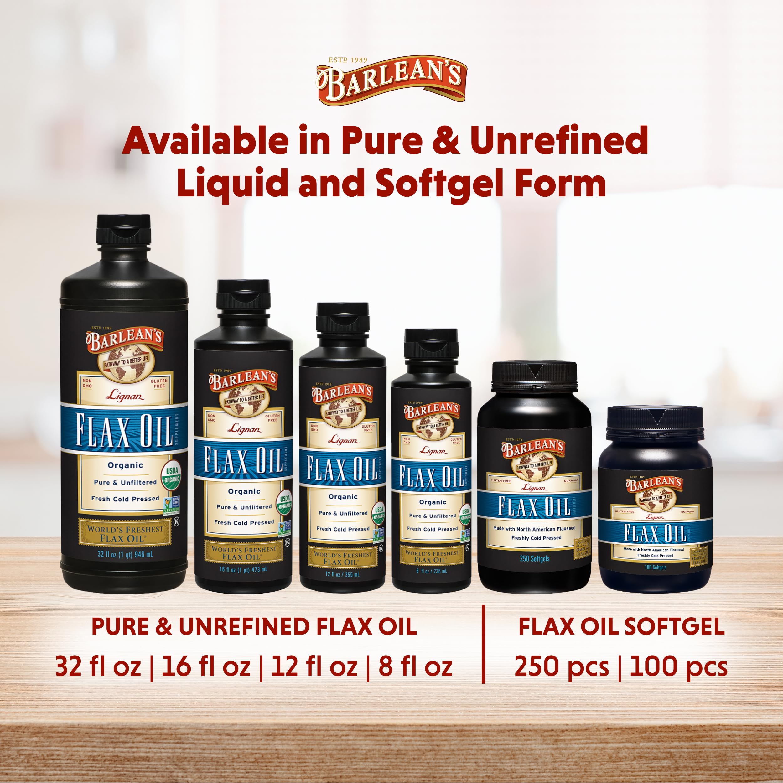 Barlean's Organic Lignan Flaxseed Oil | Vegan & Gluten Free

