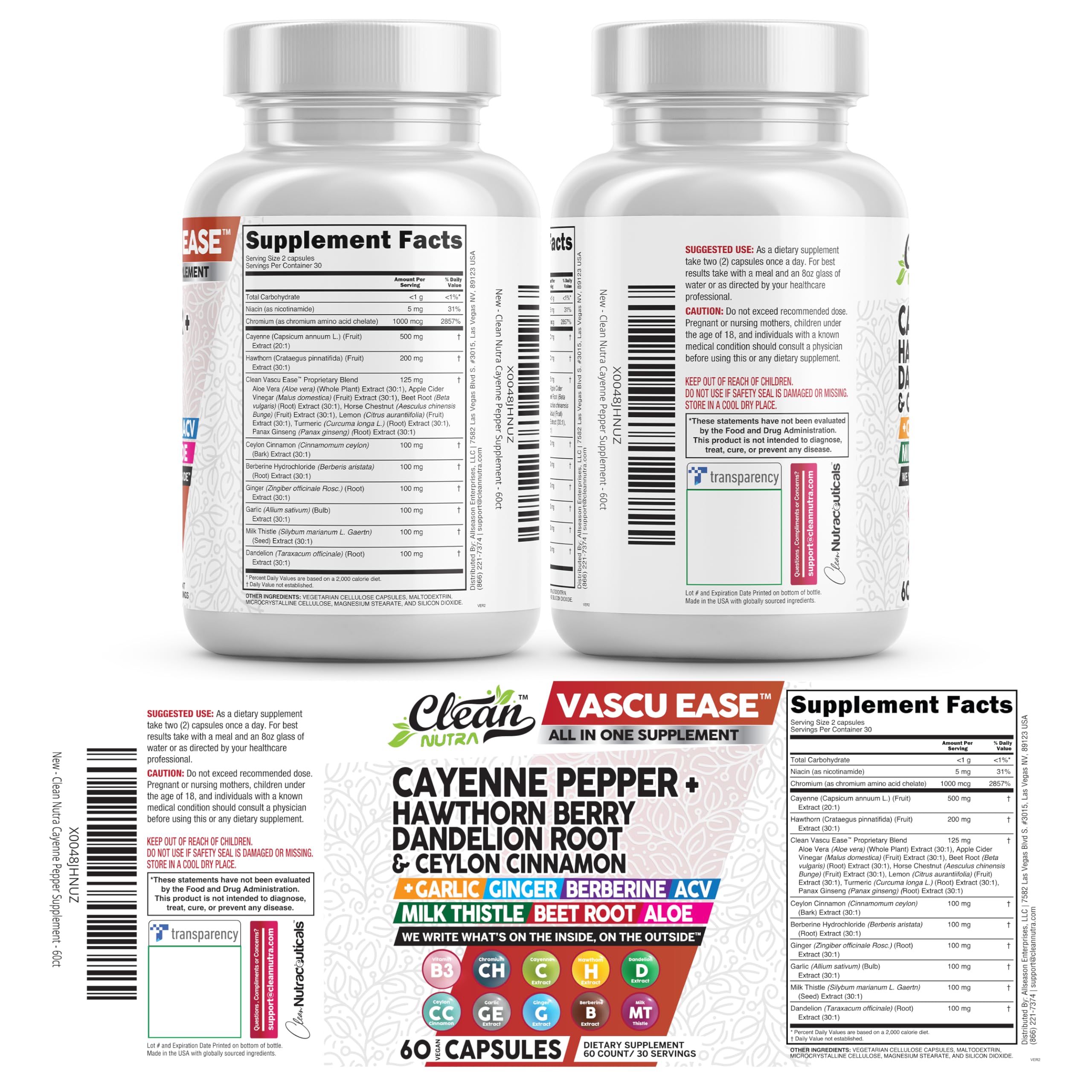 Vascu Ease Capsules by Clean Nutra | All-in-One Wellness

