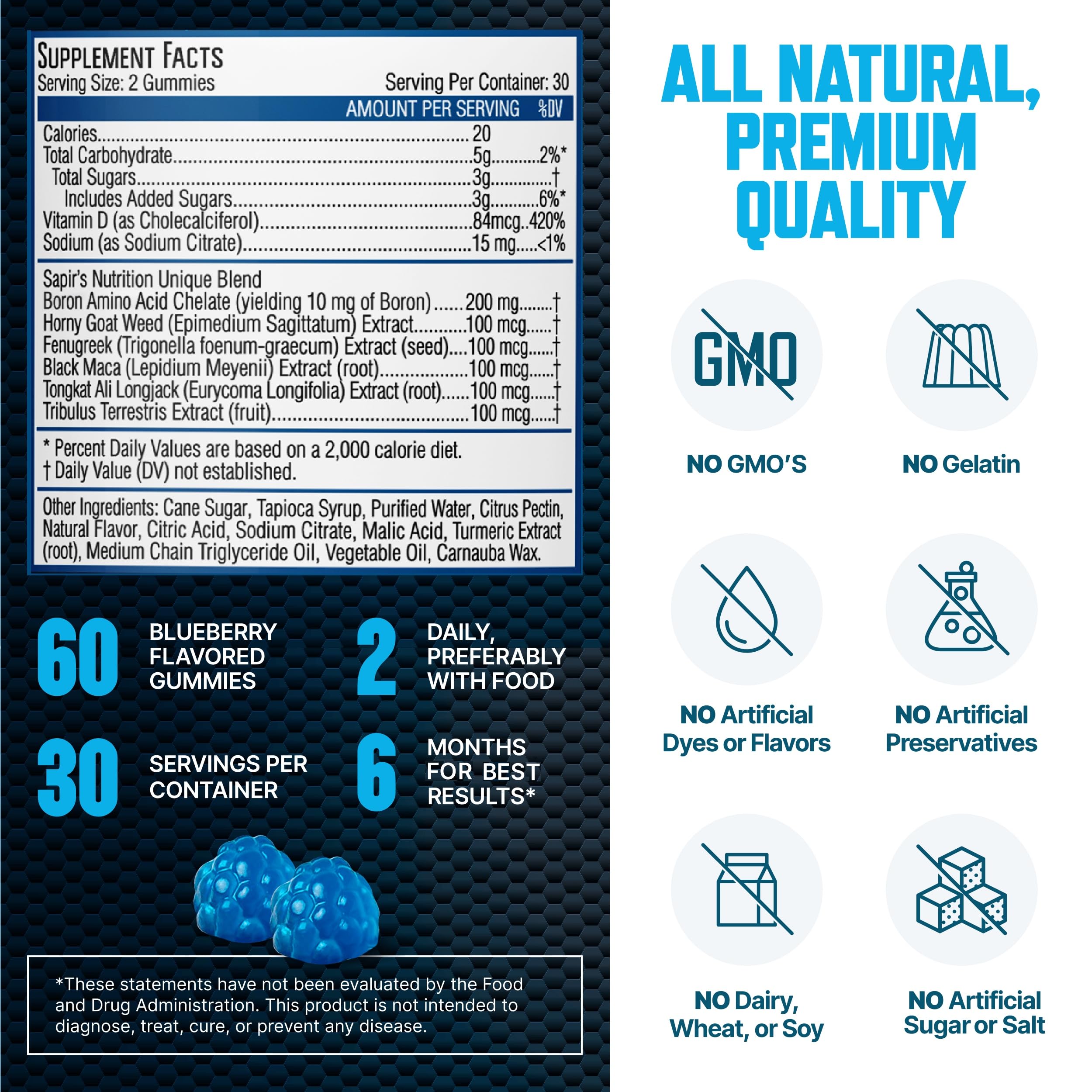 Testosterone Booster Gummies for Men|All-Natural Supplement

