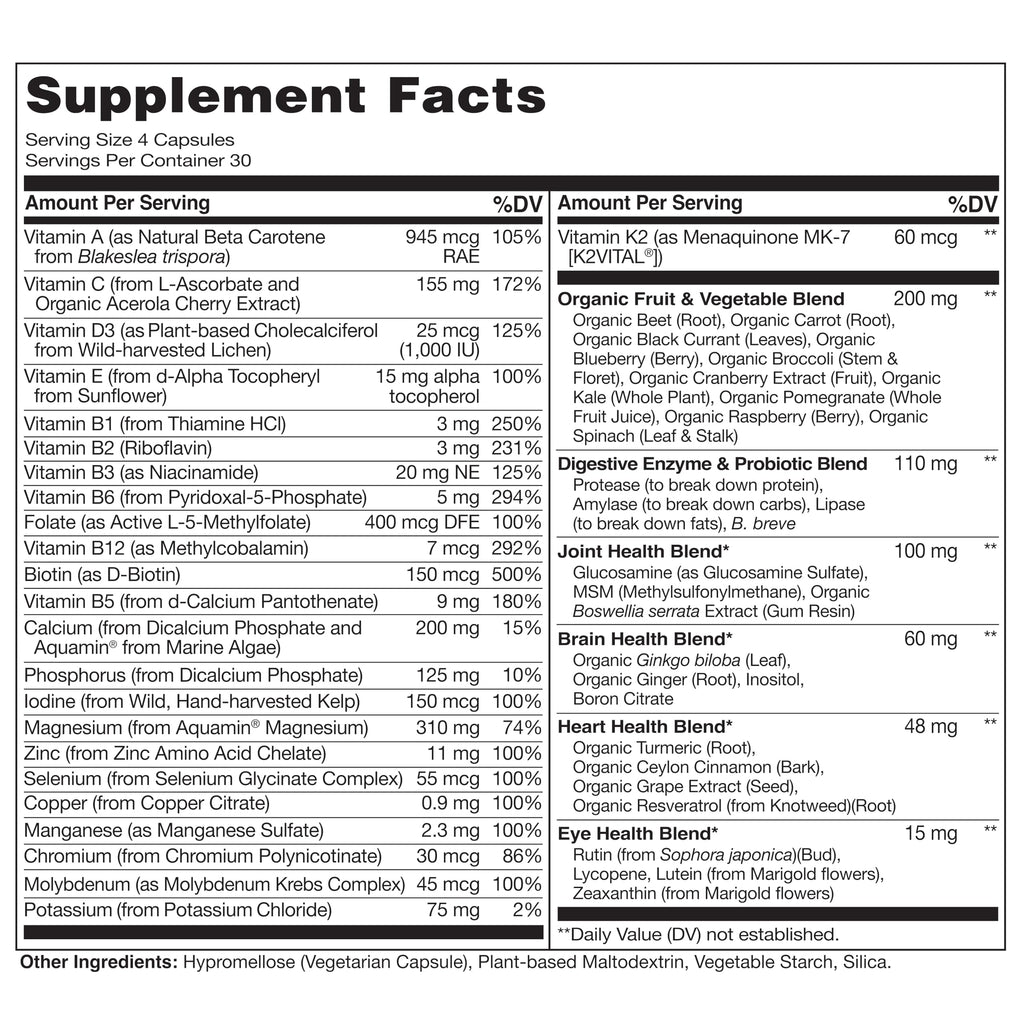 NATURELO Whole Food Multivitamin for Women 50+ Iron Free

