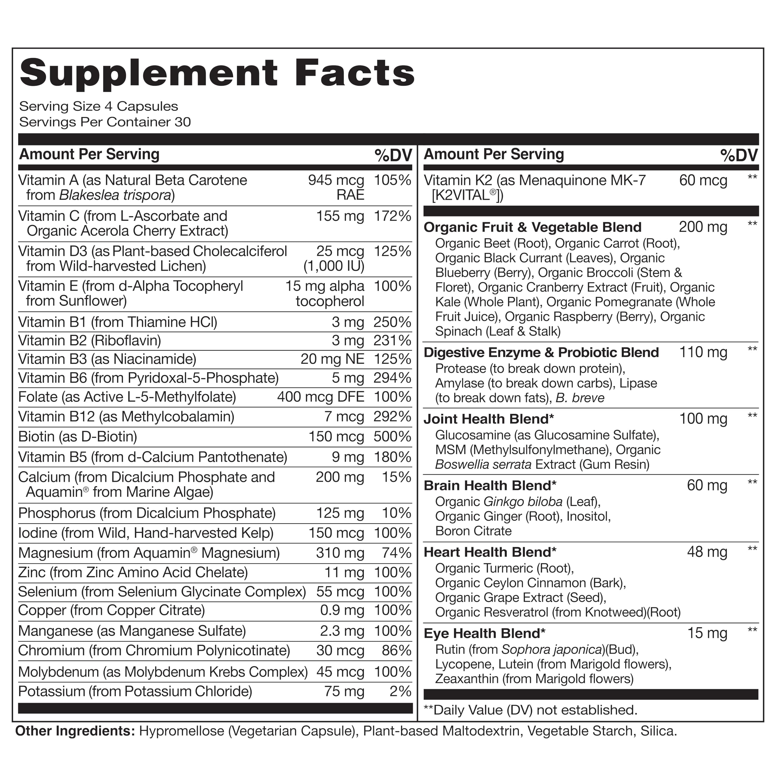 NATURELO Whole Food Multivitamin for Women 50+ Iron Free

