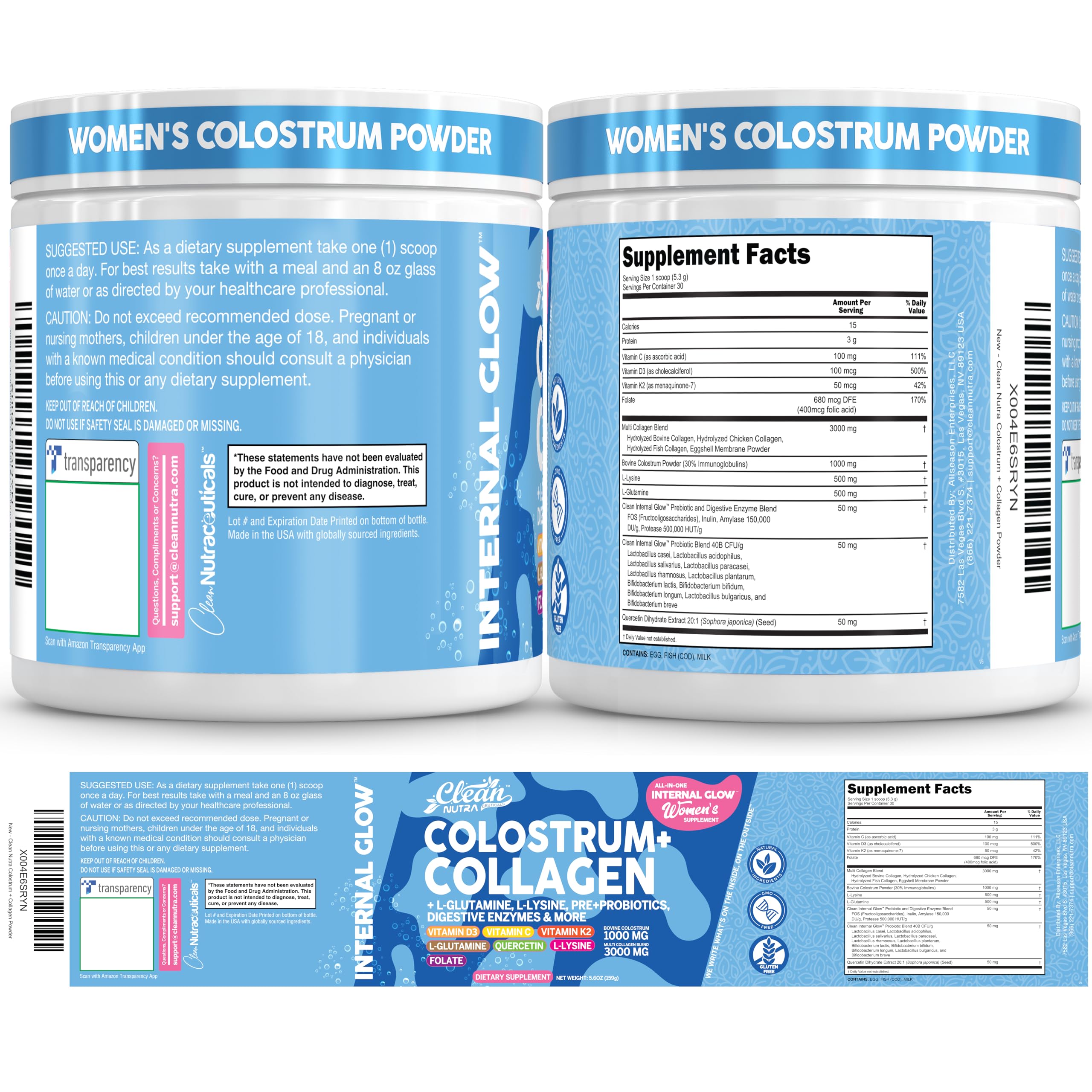 Clean Nutra Colostrum Powder for Gut Health

